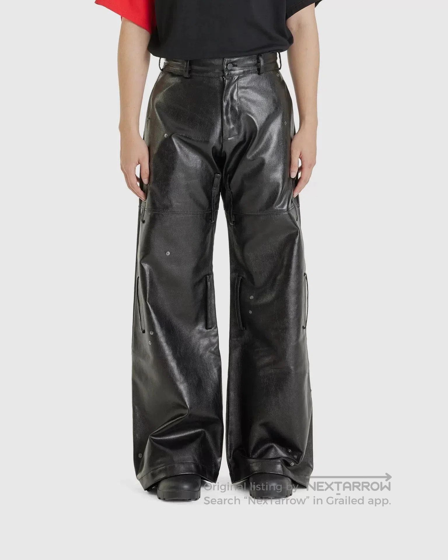 Ximon Lee new black leather pants with studded details. Size US 27 - 9 Thumbnail