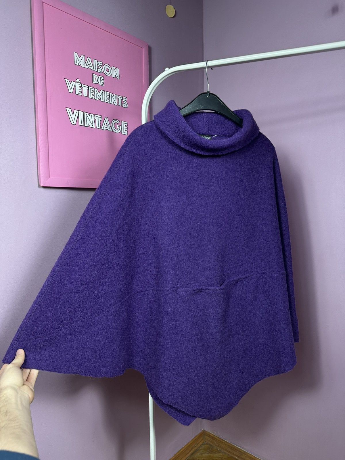 Marimekko Marimekko Mika Piirainen Wool Poncho Cape Coat Turtleneck Size ONE SIZE - 6 Thumbnail