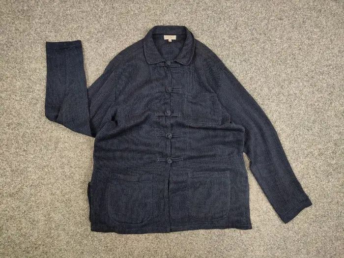 Japanese Brand Vintage 90's Japanese Blue Cotton Pocket overshirt Jacket Size US M / EU 48-50 / 2 - 13 Thumbnail