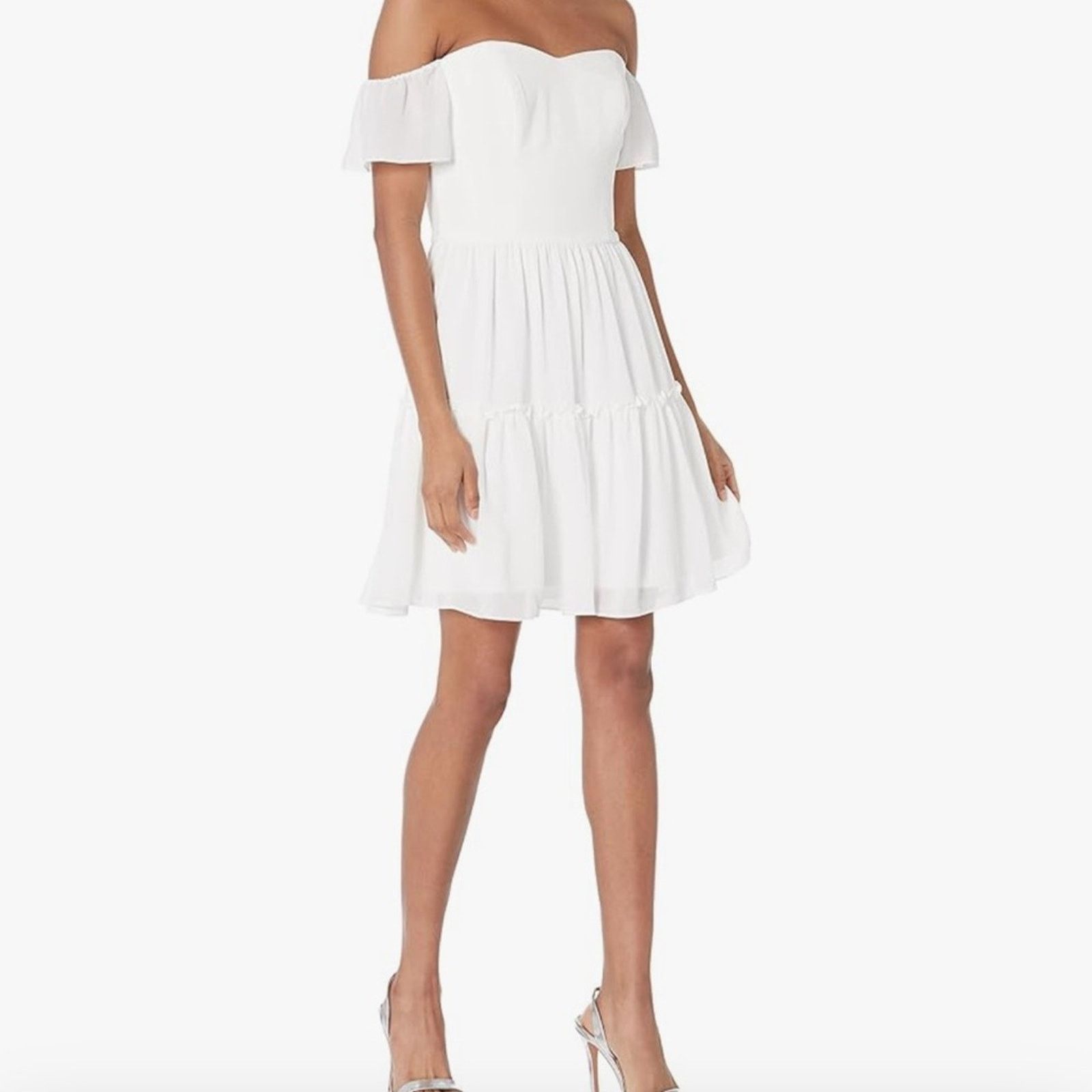 Dress the Population Dress the Population Off-the-Shoulder Dress White Size XL Size XL / US 12-14 / IT 48-50 - 2 Thumbnail