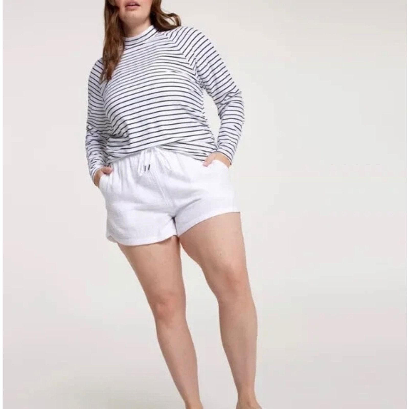 Other Calia Women's High Waisted Swim Board Short, White, XXL Size 40" / US 18 - 2 Thumbnail