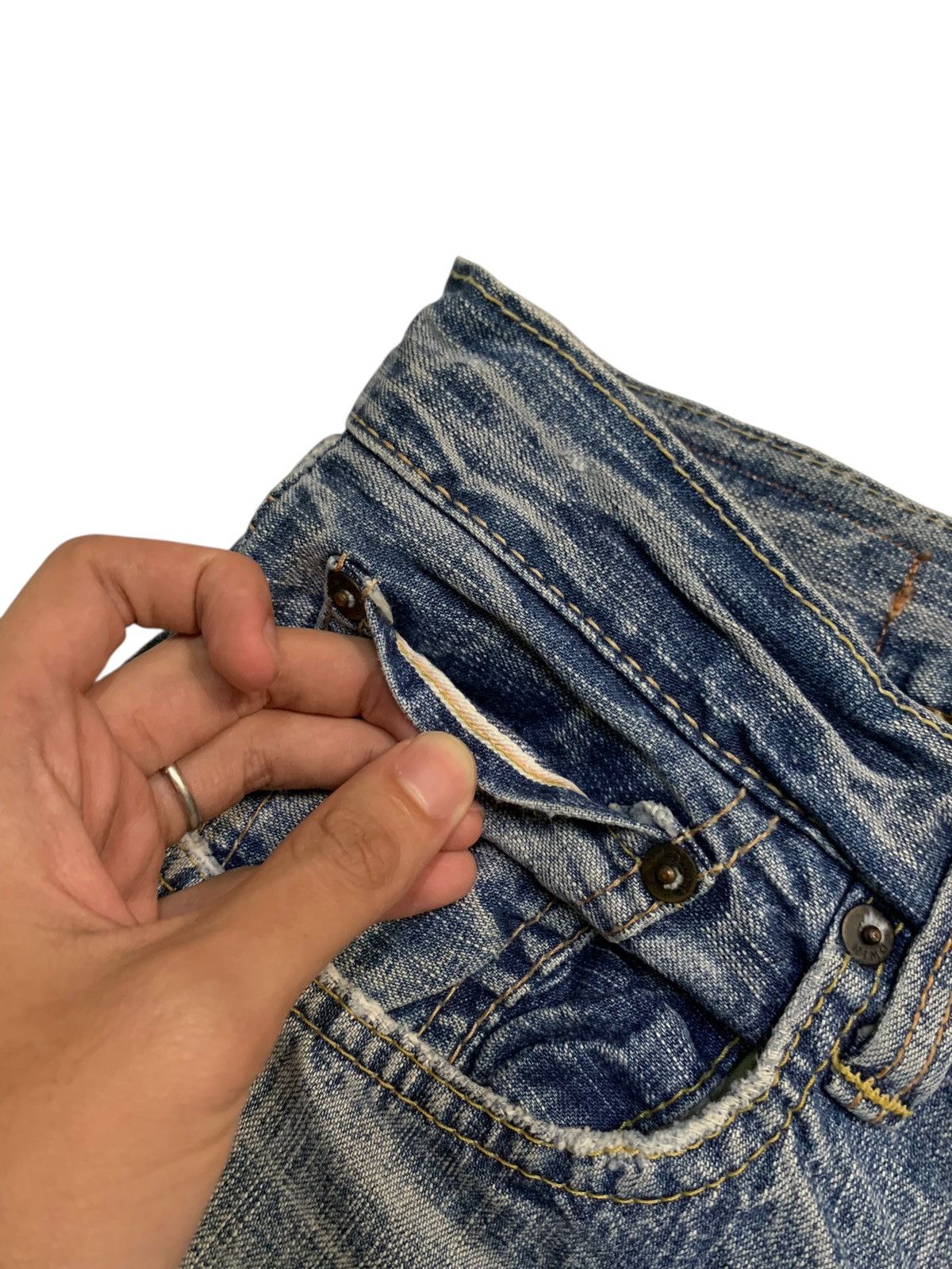 Edwin VINTAGE EDWIN 505BXX SELVEDGE FADED&RUSTY DISTRESSED DENIM Size US 30 / EU 46 - 10 Thumbnail
