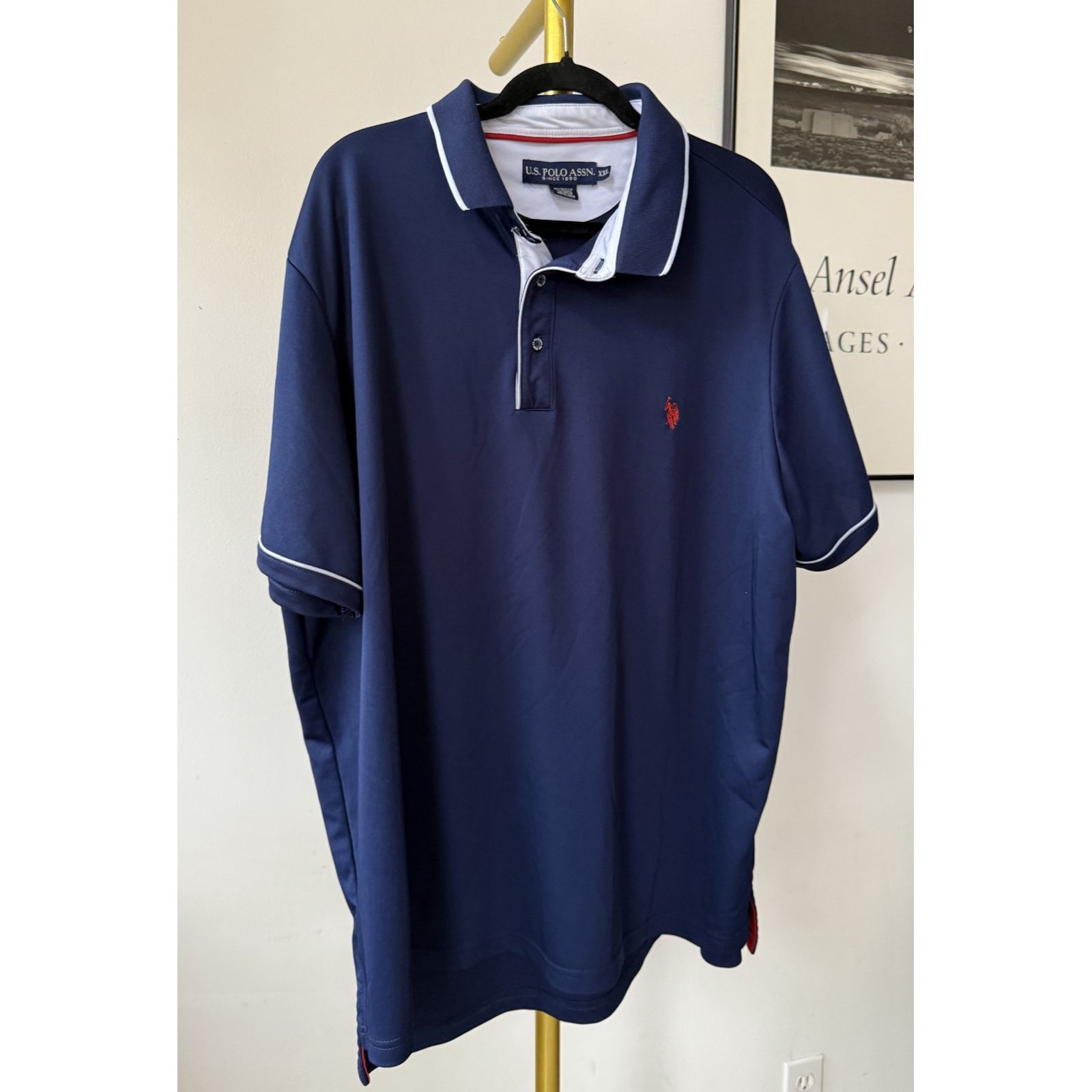 U.S. Polo Assn. US Polo Assn Mens 2XL Golf Polo Shirt Performance Polyester Size US XXL / EU 58 / 5 - 1 Thumbnail