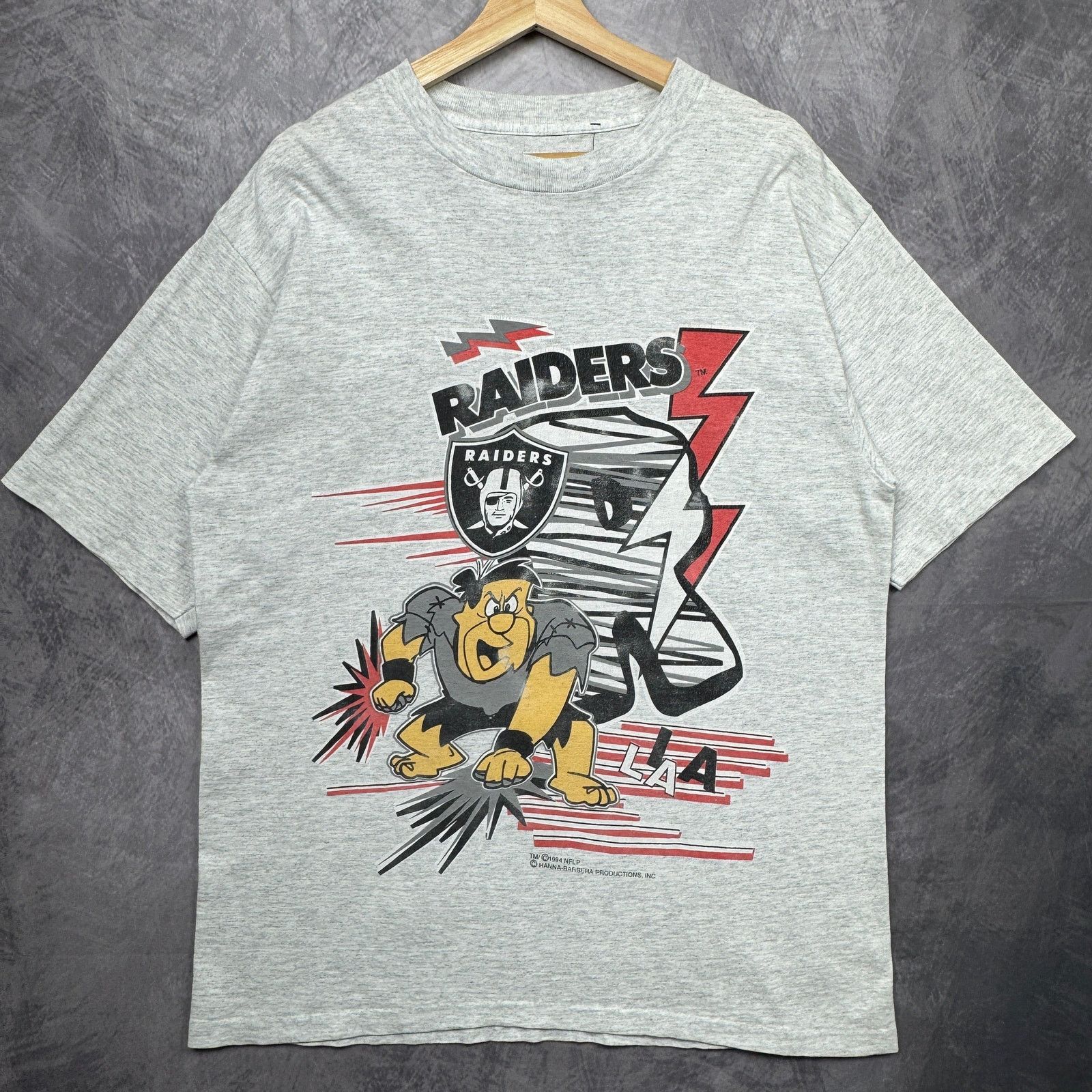 Vintage Vtg 90s Los Angeles Raiders Mascot Graphic NFL Large T 