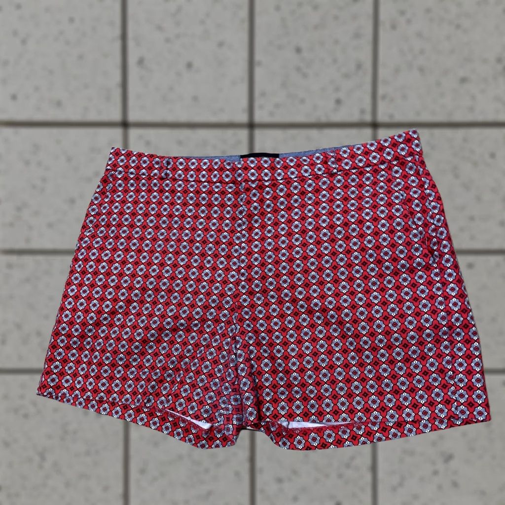 Banana Republic BANANA REPUBLIC Shorts Womens 12 Red Geometric Print Boho Mystic Art WMNTLPRT 12 Size 34" / US 12 / IT 48 - 1 Thumbnail