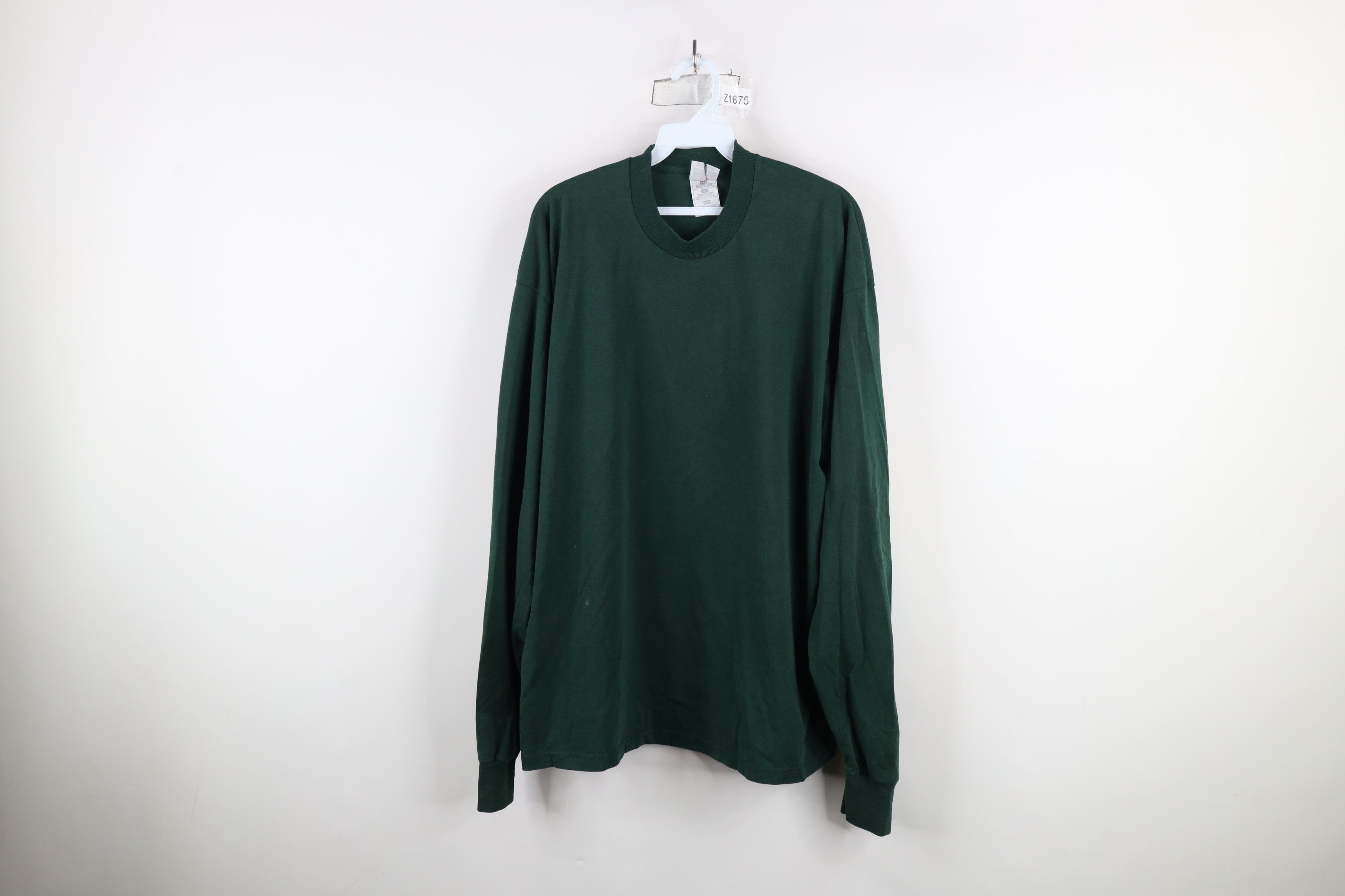 Vintage Vintage 90s Streetwear Long Sleeve T-Shirt Hunter Green Size US XXL / EU 58 / 5 - 1 Thumbnail