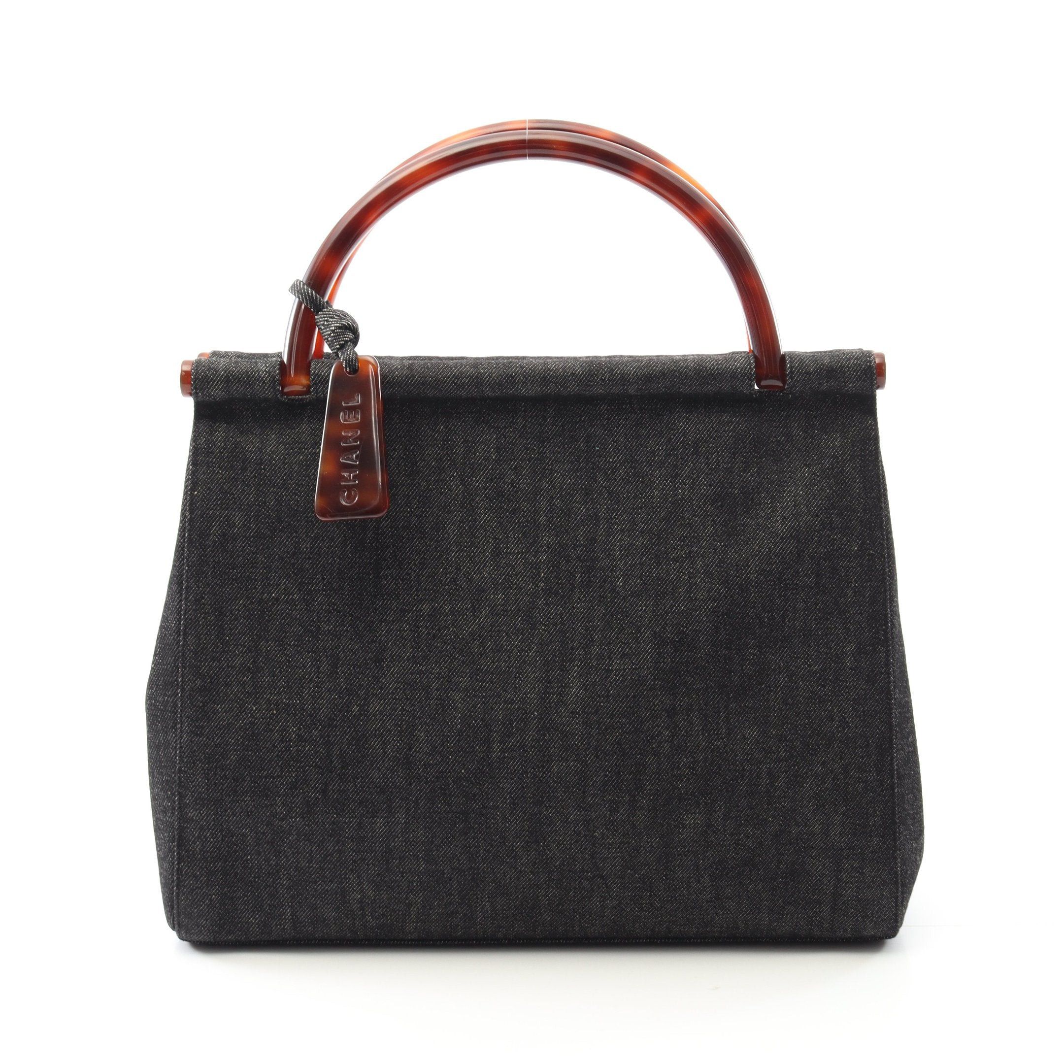 Chanel Chanel Handbag Denim Dark Gray Brown Size ONE SIZE - 1 Thumbnail