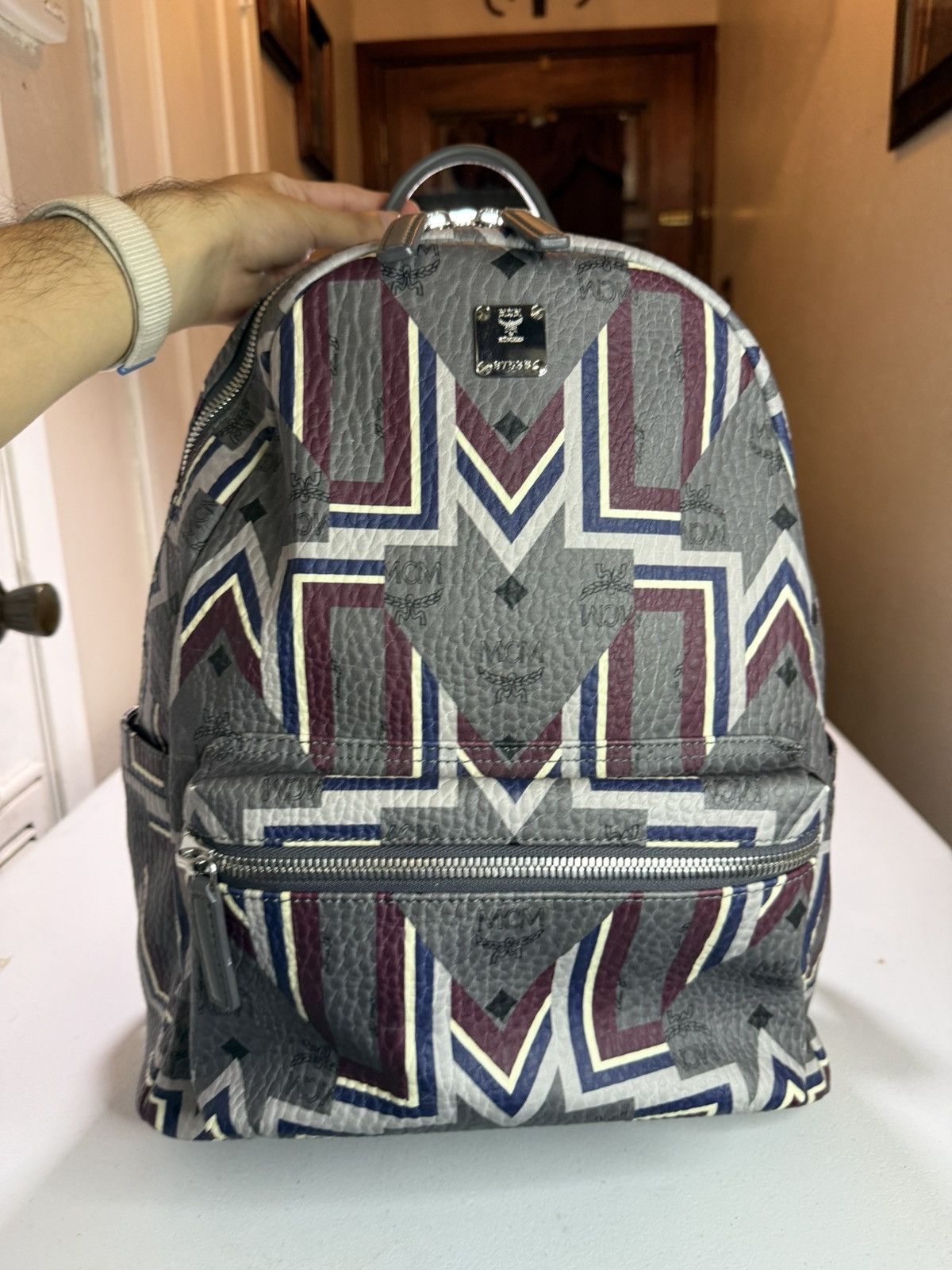 MCM MCM Stark Gunta Visetos Logo Print Medium Backpack Size ONE SIZE - 2 Thumbnail