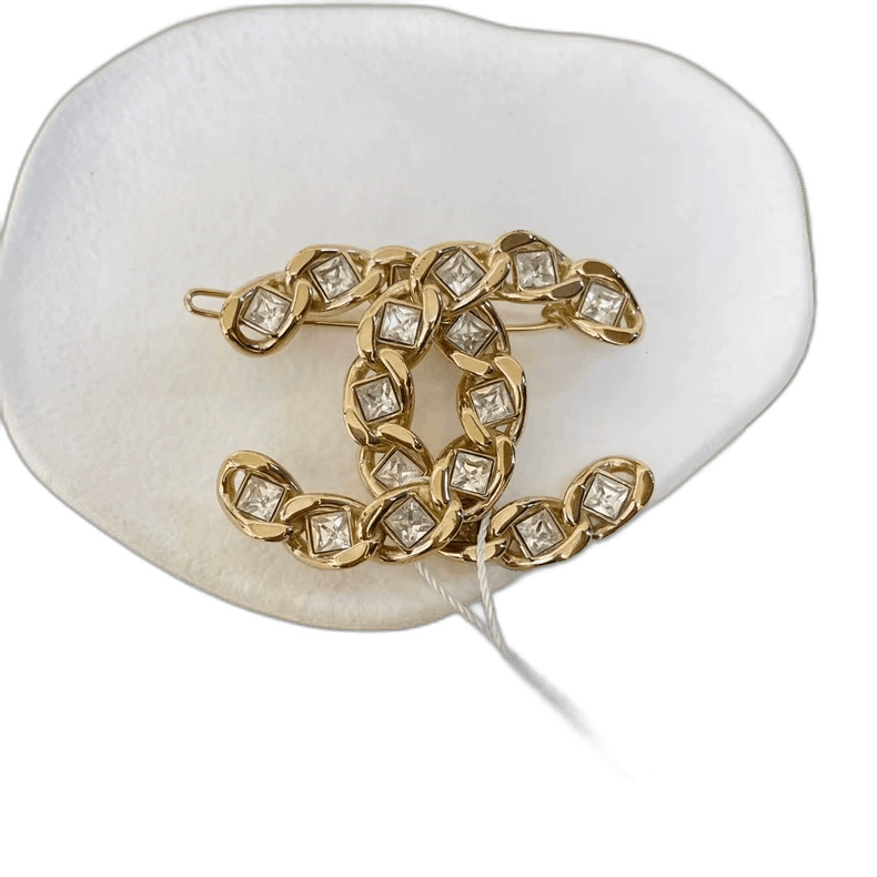 Chanel Chanel Large Logo Hair Clip with Rhinestones Size ONE SIZE - 1 Thumbnail