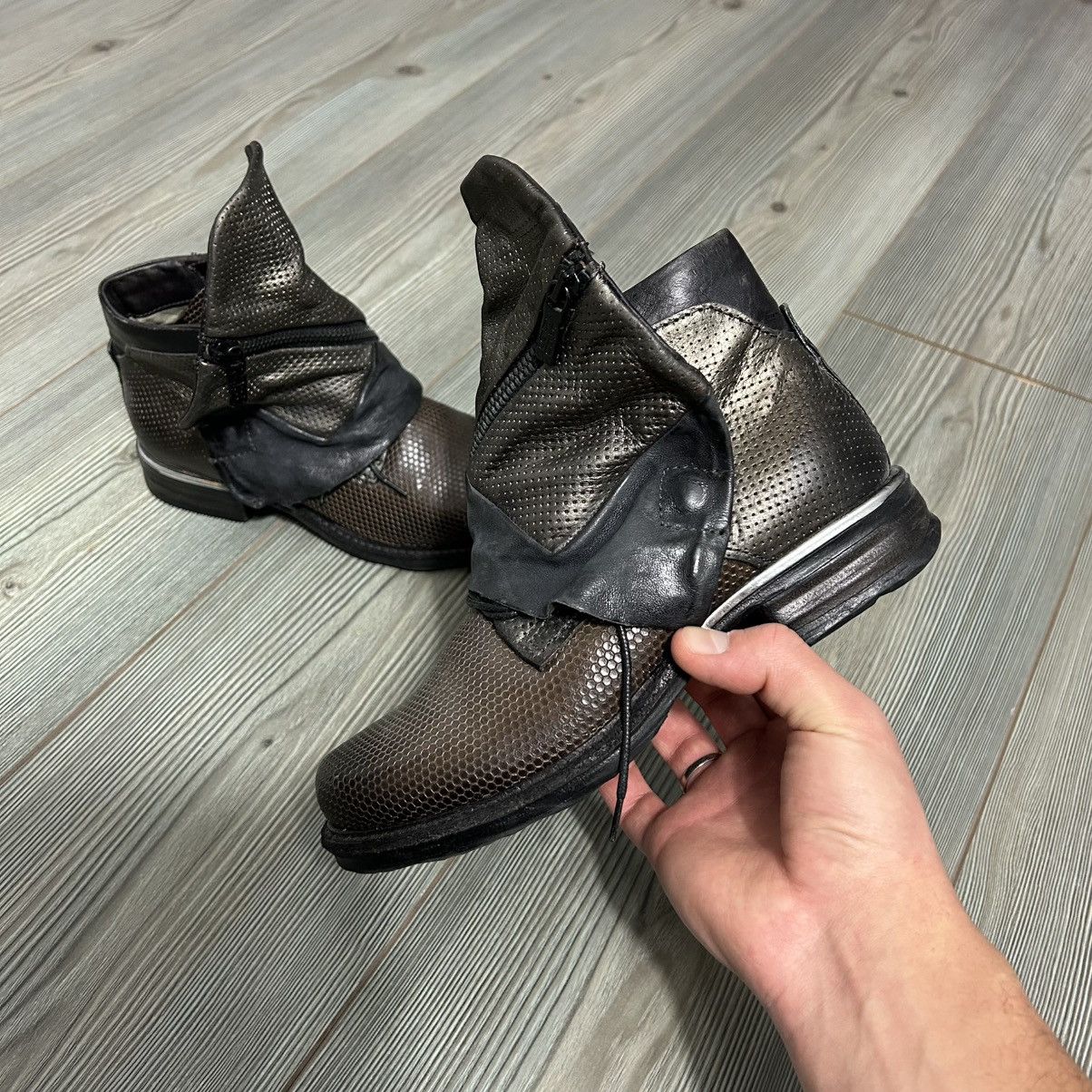 A.S.98 AS 98 Airstep Boho Biker Distressed Rick Owens Style Boots Size US 6 / IT 36 - 13 Thumbnail