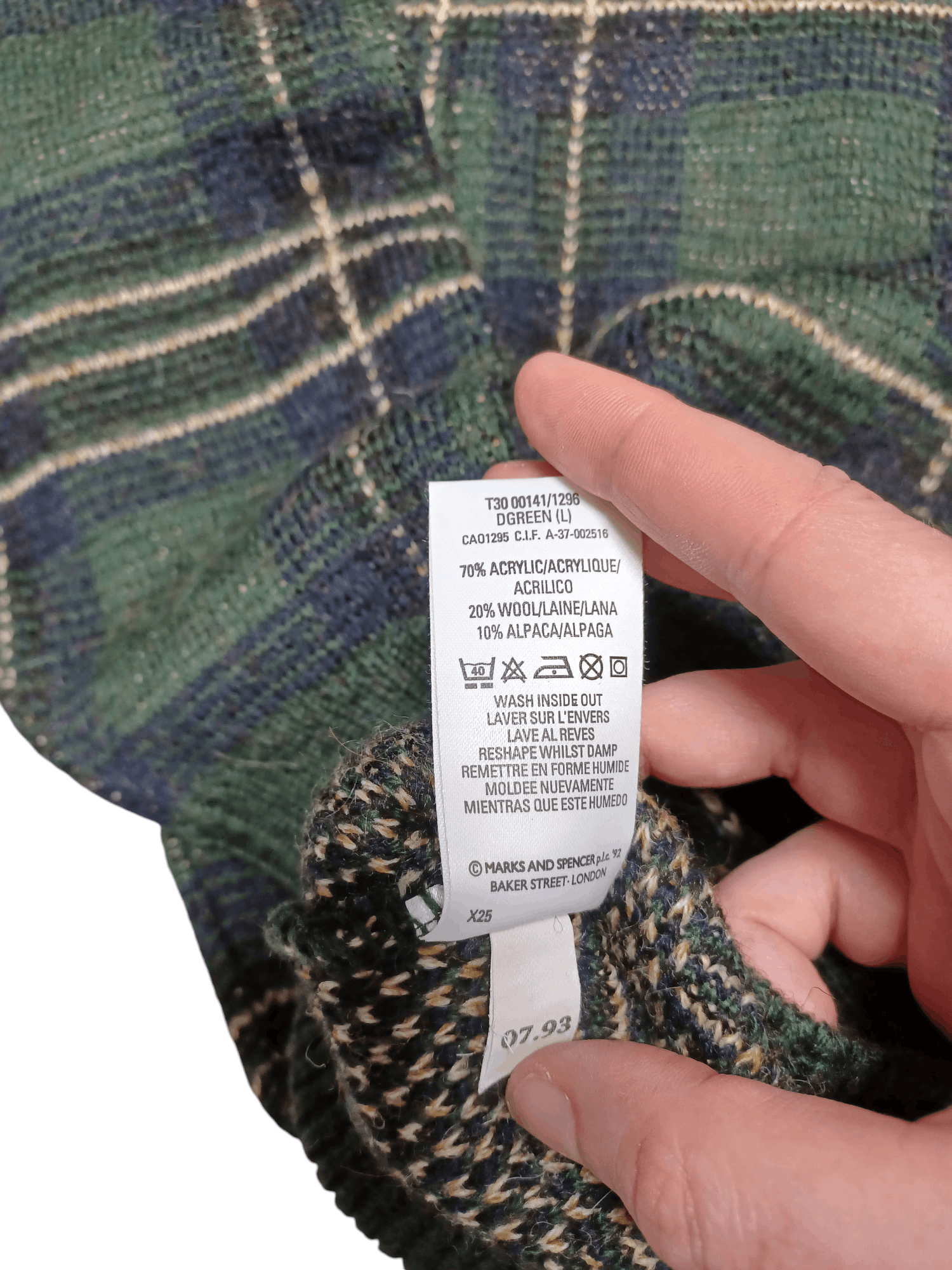 Marks & Spencer ALPACCA WOOL FIRE 1993 VINTAGE OVERSIZED OLDMONEY SWEATER Size US XL / EU 56 / 4 - 4 Thumbnail