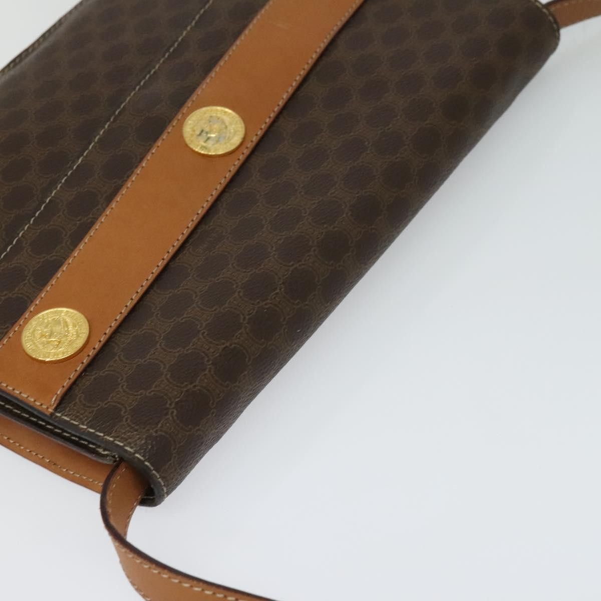 Celine CELINE Macadam Canvas Coin Shoulder Bag Pvc Leather Brown Size ONE SIZE - 6 Thumbnail