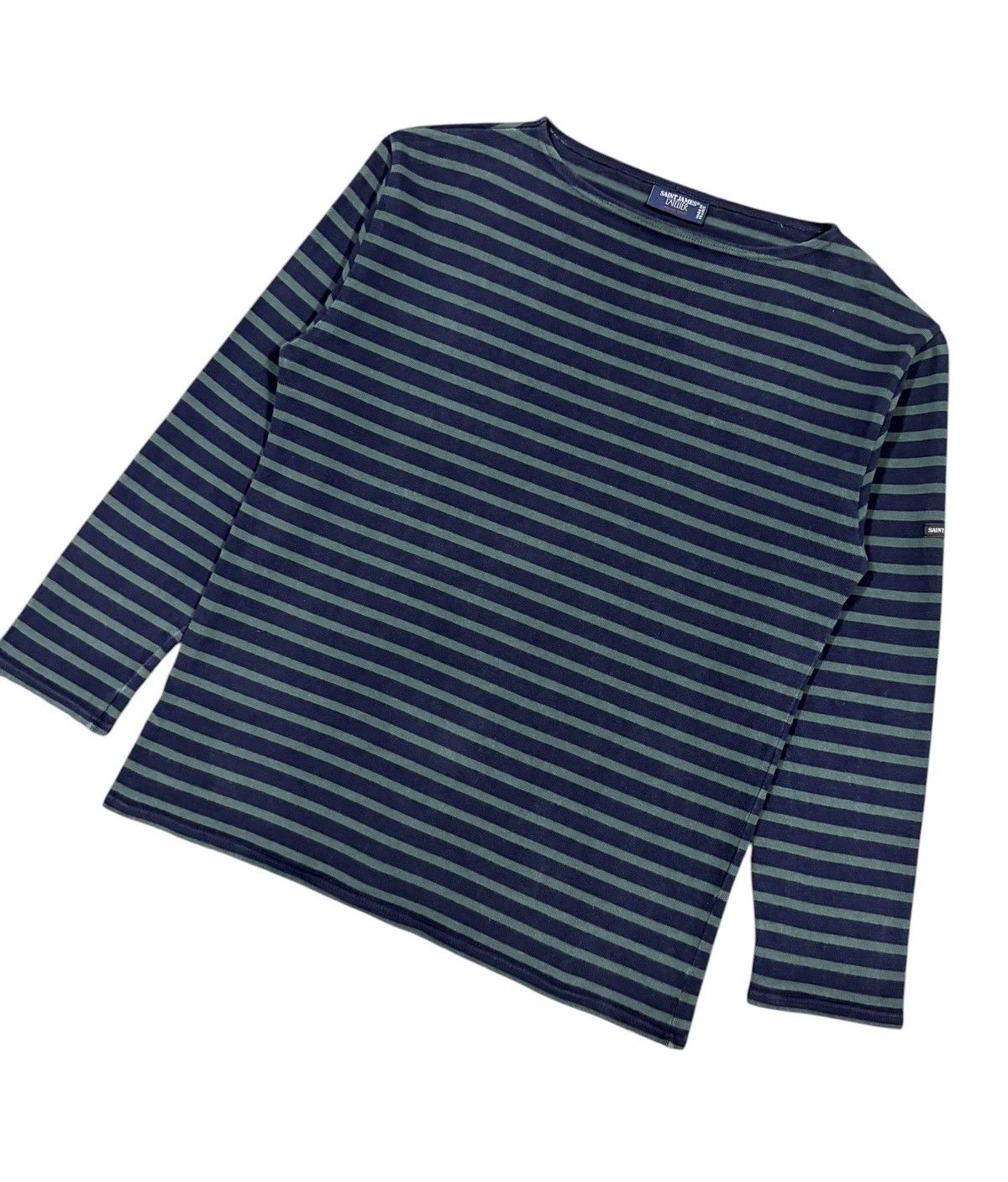 Saint James Vtg🔥Saint James Boat neck Heavy Cotton L/s Striped Tee Size US M / EU 48-50 / 2 - 6 Thumbnail