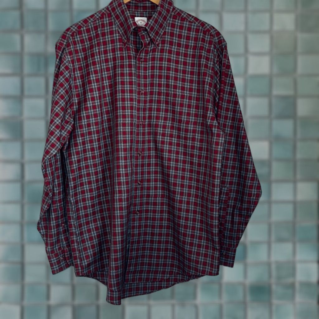 Brooks Brothers Brooks Brothers Mens Button-Down Long Sleeve Red Plaid Non Iron M Multicolor Shirt Size US M / EU 48-50 / 2 - 1 Thumbnail