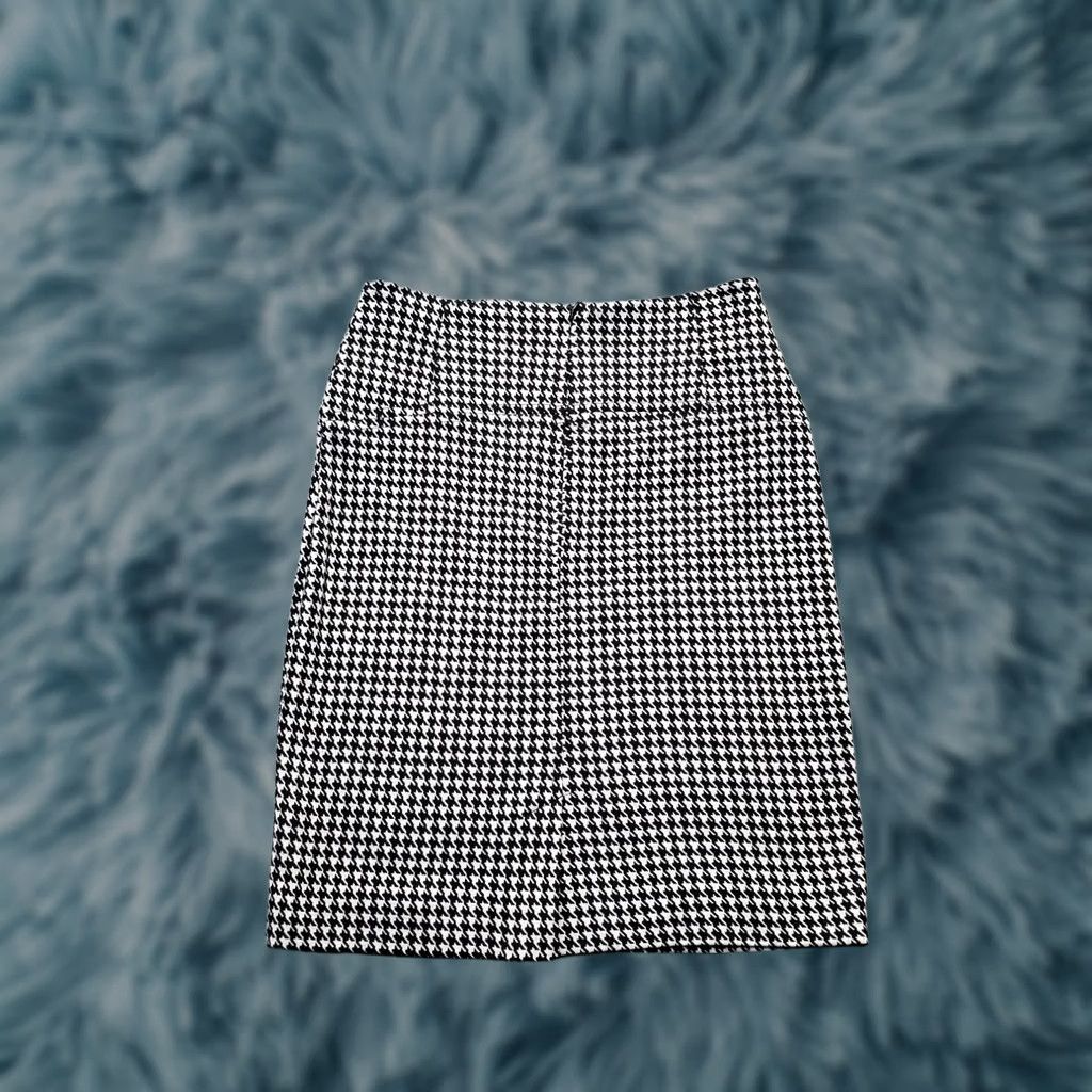 Vintage New York & Company Skirt Womens 0 Multi Houndstooth Back Zip Pencil Straight Size 25" / US 0 / IT 36 - 1 Thumbnail