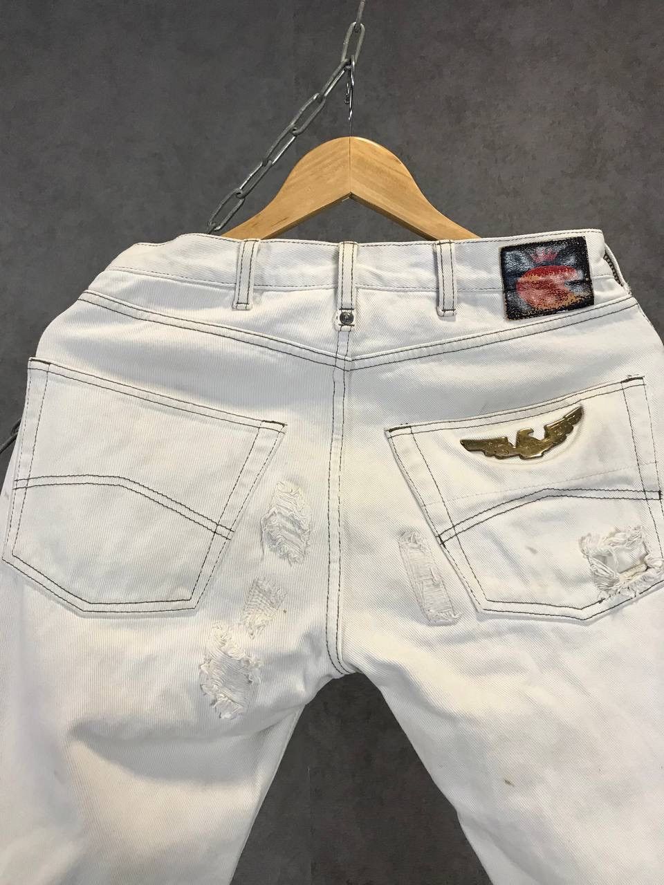 Armani × Designer × Vintage Armani Jeans designer vintage distressed denim jeans Size US 29 - 14 Thumbnail