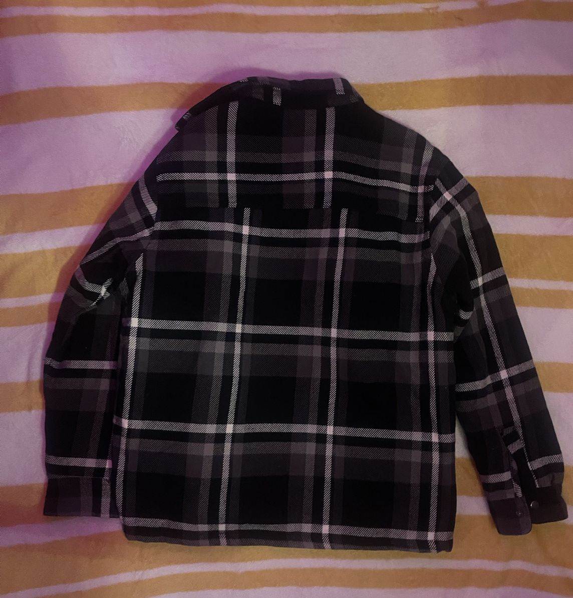 H&M Black Collard Flannel Coat Size US M / EU 48-50 / 2 - 2 Thumbnail