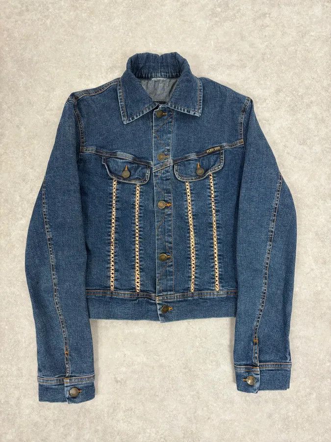 Vintage 2000s Plein Sud Metal Laced Raw Denim Jacket Size S / US 4 / IT 40 - 1 Thumbnail