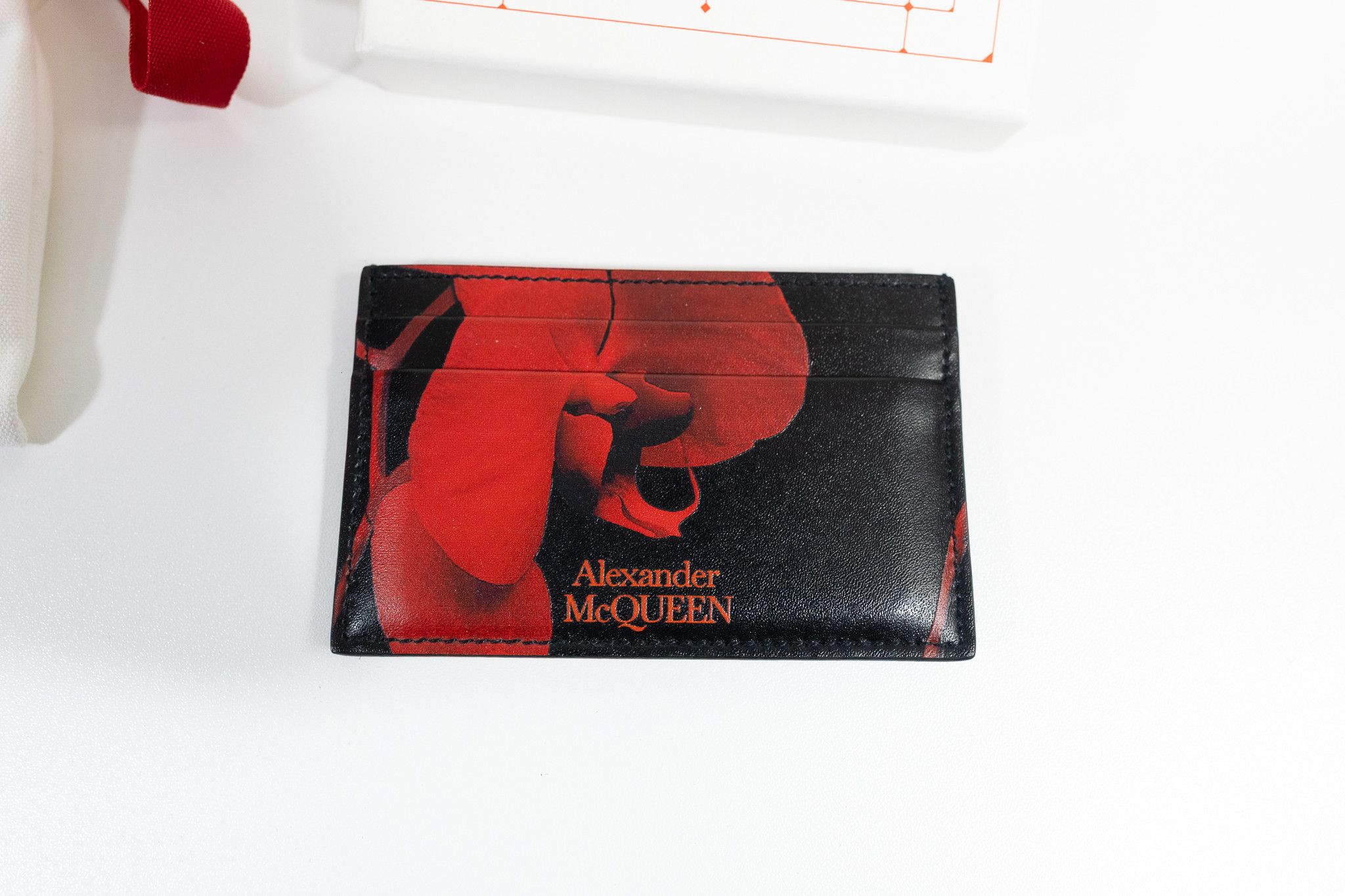Alexander McQueen Alexander McQueen Men's Red Orchid Print Card Holder Size ONE SIZE - 2 Thumbnail