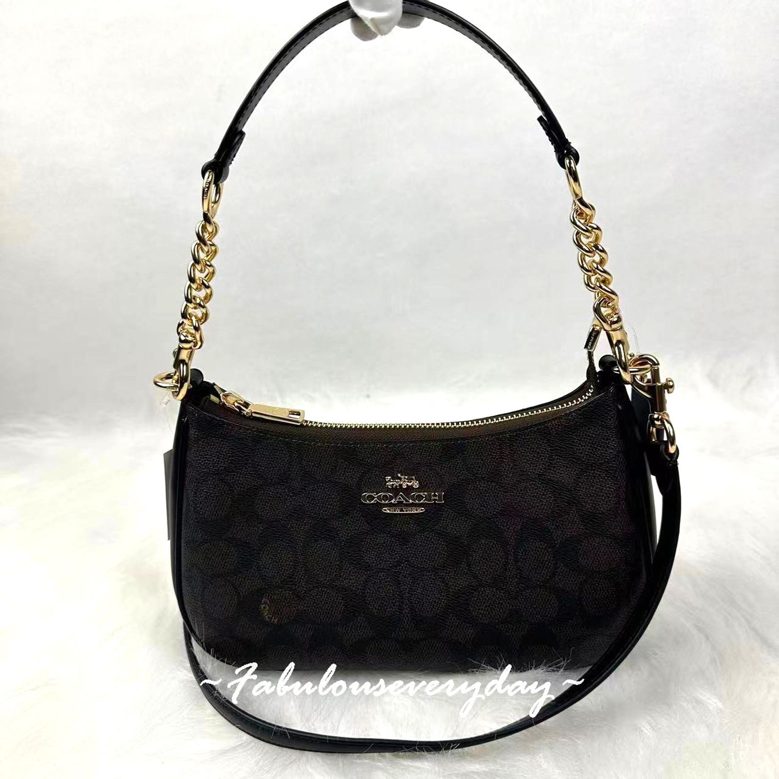 Coach Coach Teri Shoulder/Crossbody Sig Canvas/Gold/Walnut/Black Size ONE SIZE - 1 Thumbnail
