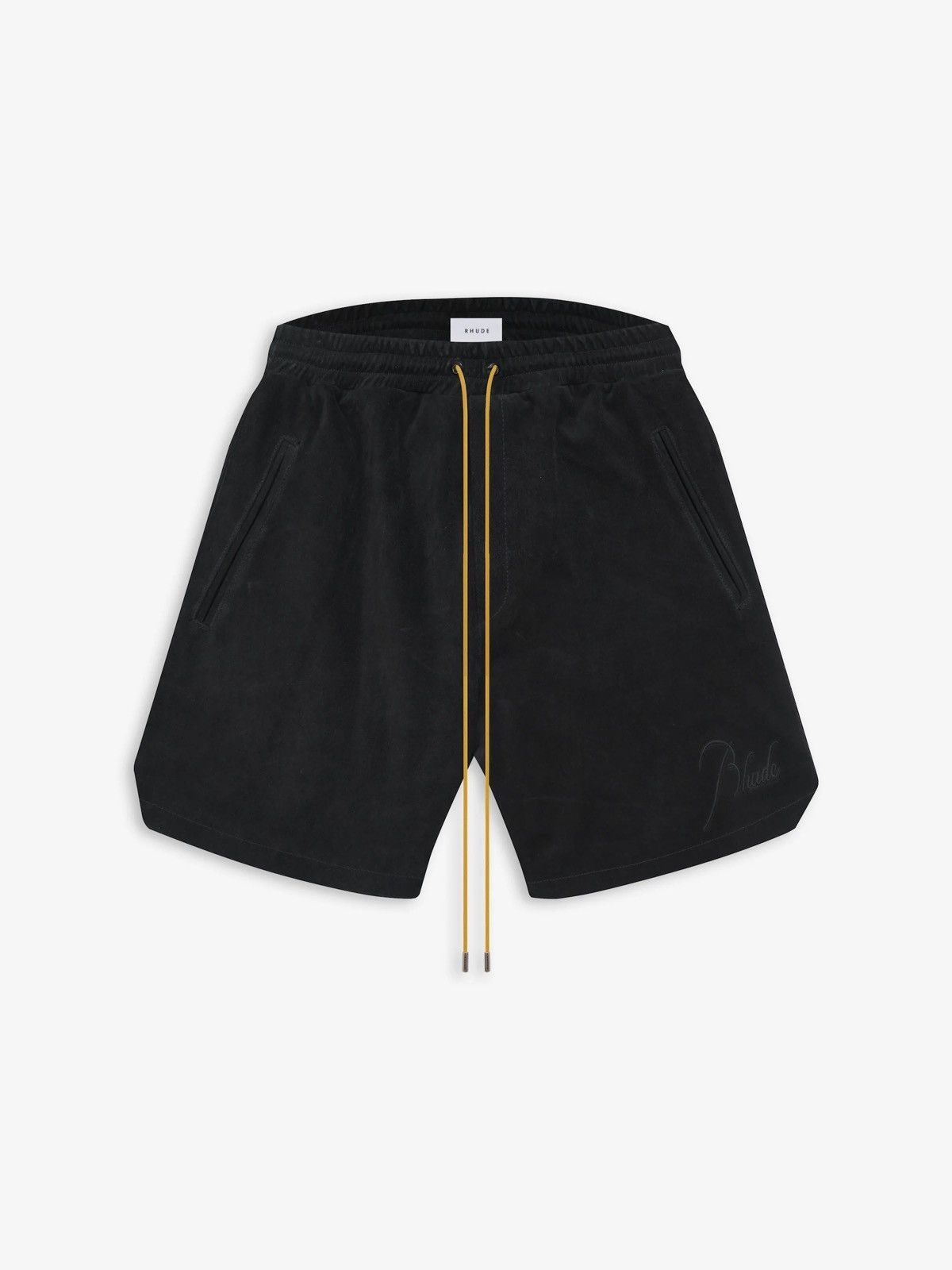 image of Rhude Suede Leather Shorts in Black, Men's (Size 40)