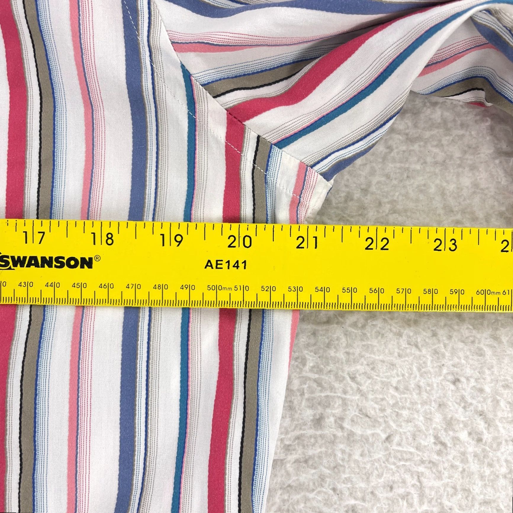 Vintage Duchamp London White Stripe Button-Up Dress Shirt Mens Long Sleeve Size Medium Size 40R - 7 Thumbnail