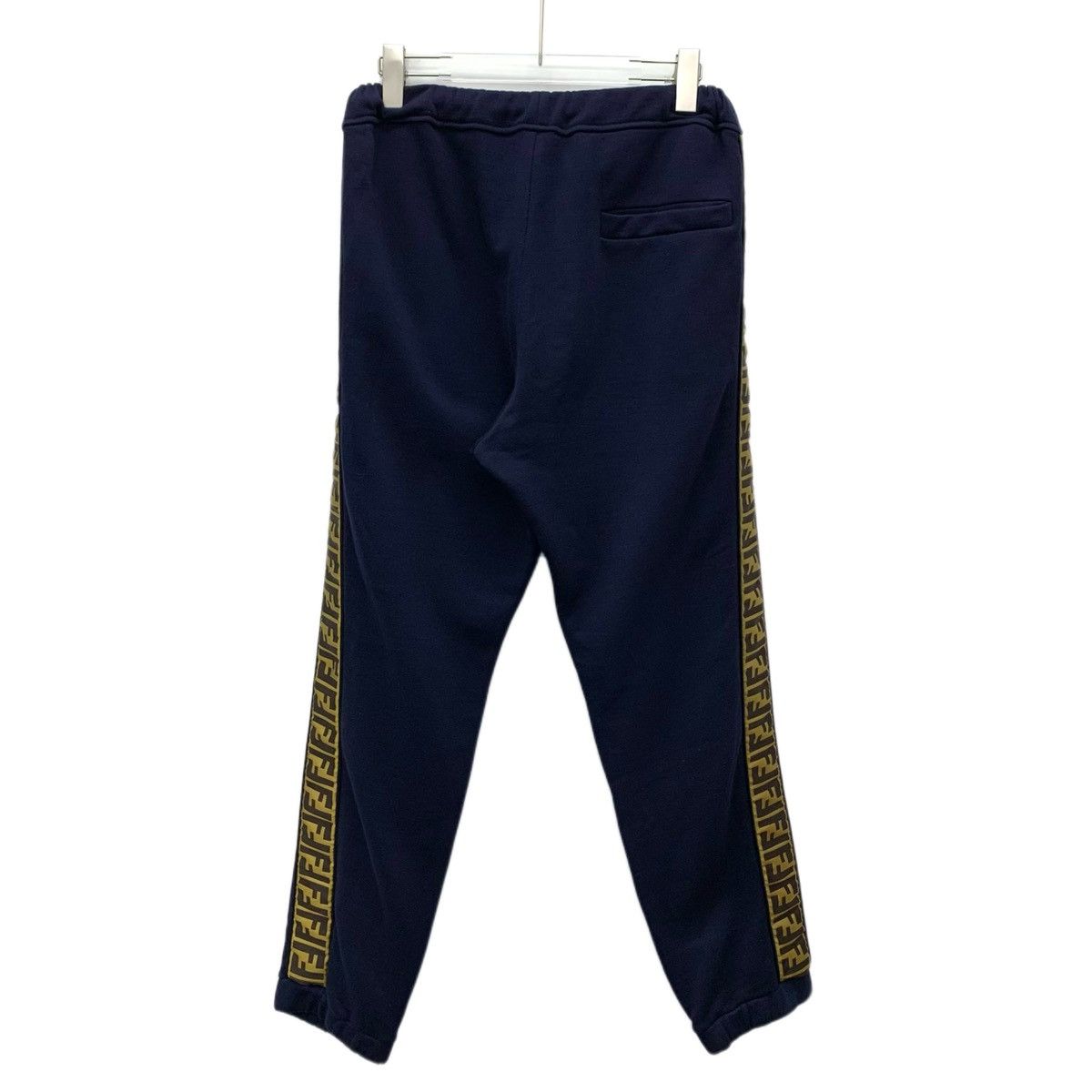 Fendi Fendi Dark Blue Side Double F Logo Wool Casual Pants K26WX Size US 32 / EU 48 - 2 Thumbnail