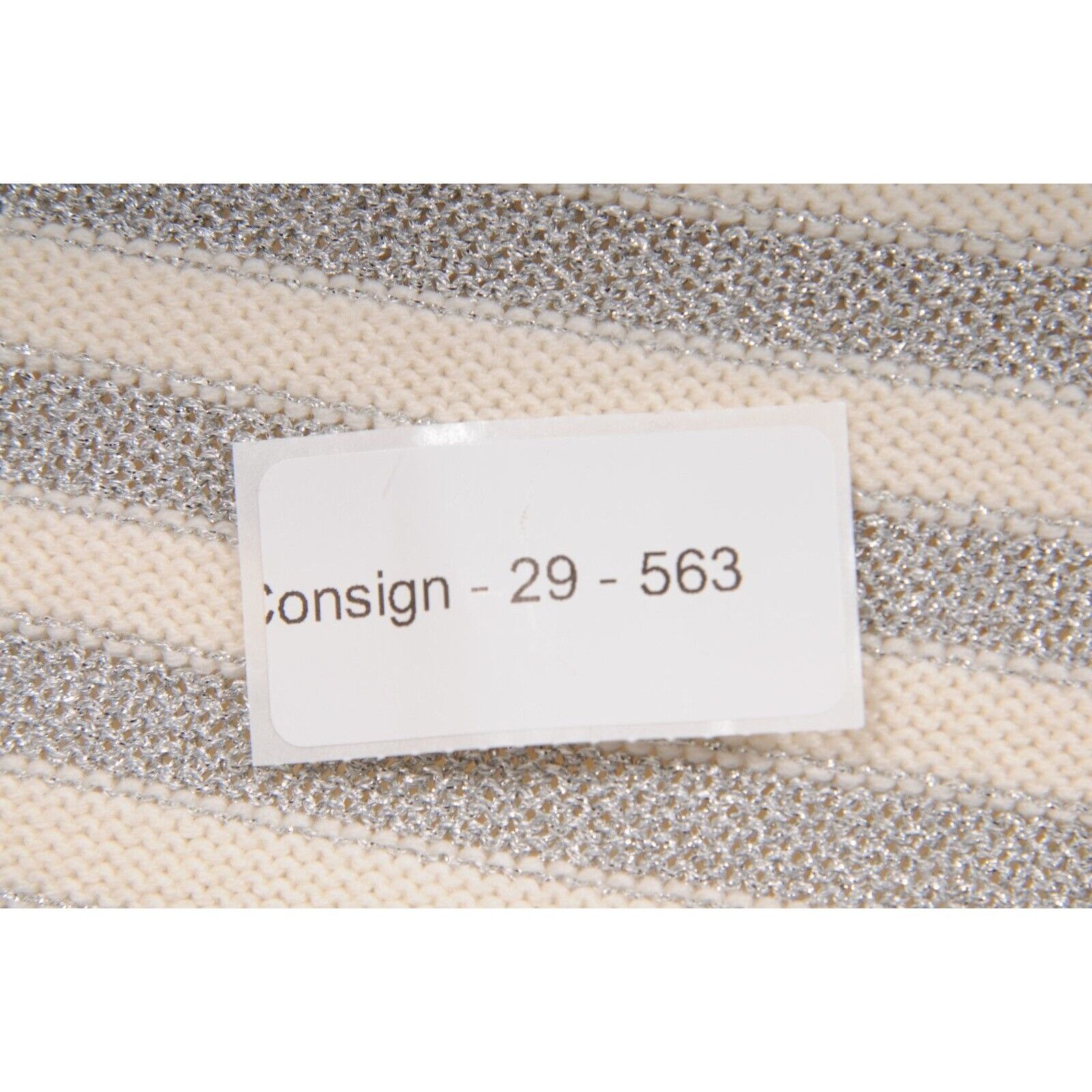 Balmain Glitter Stripped Sweater Cream Silver Wool Size US L / EU 52-54 / 3 - 8 Thumbnail