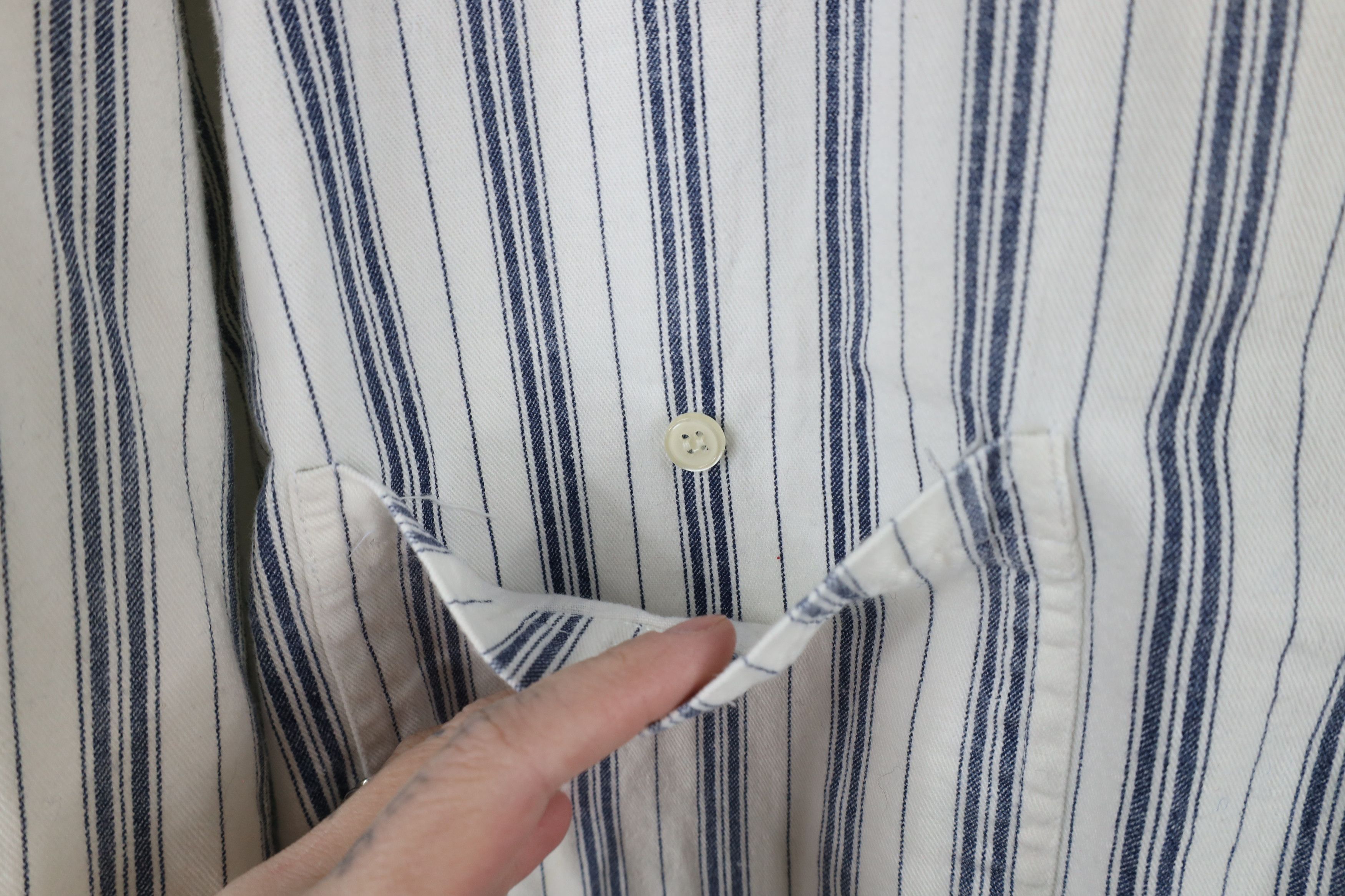 Vintage Vintage 90s Streetwear Fit Band Collar Button Shirt White Size US XL / EU 56 / 4 - 6 Thumbnail