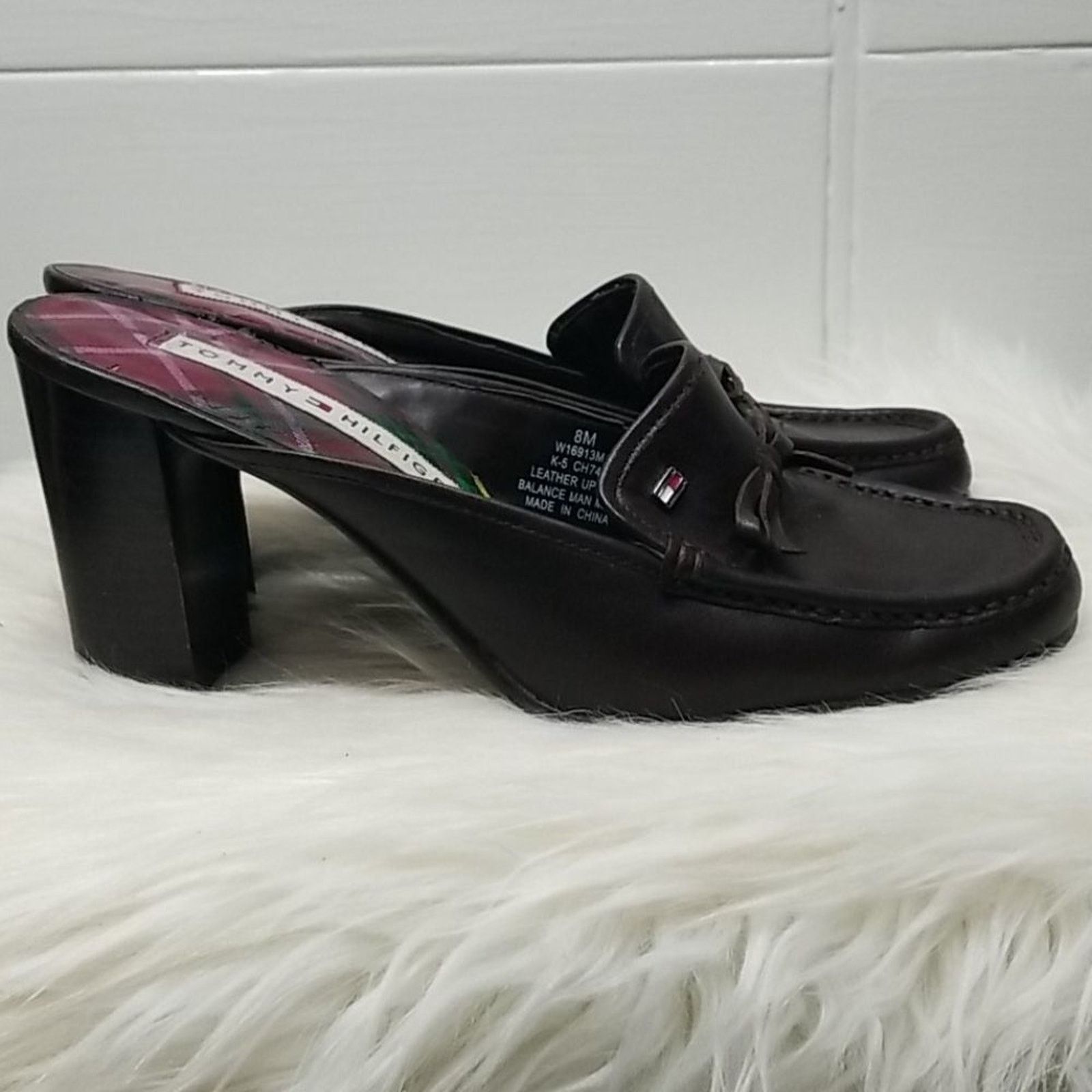 Tommy Hilfiger Vintage 90's Tommy Hilfiger Brown Heel Mules Size US 8 / IT 38 - 2 Thumbnail