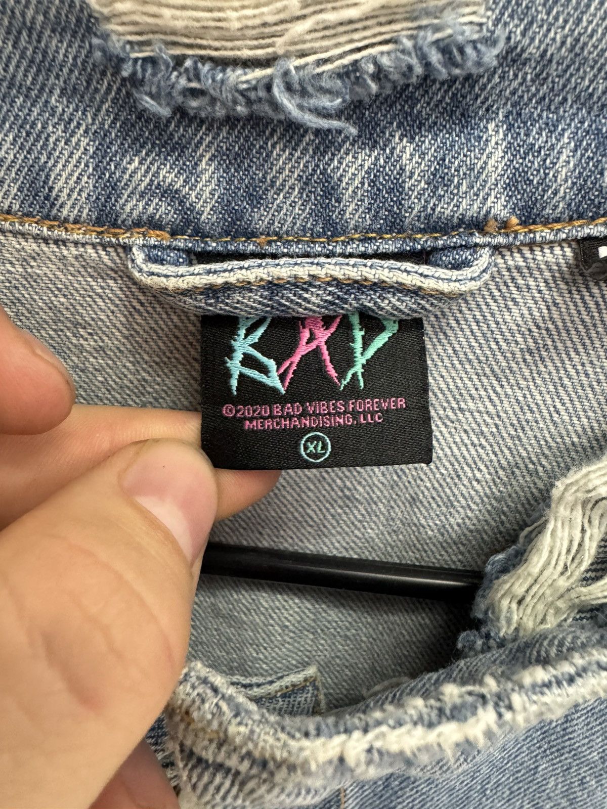 Rap Tees XXXTentacion Bad Vibes Forever Denim Jacket Size US XL / EU 56 / 4 - 4 Thumbnail