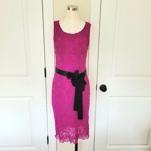 Vacation Yoana Baraschi Sleeveless Embroidered Belted Chiffon Dress Size M / US 6-8 / IT 42-44 - 2 Thumbnail