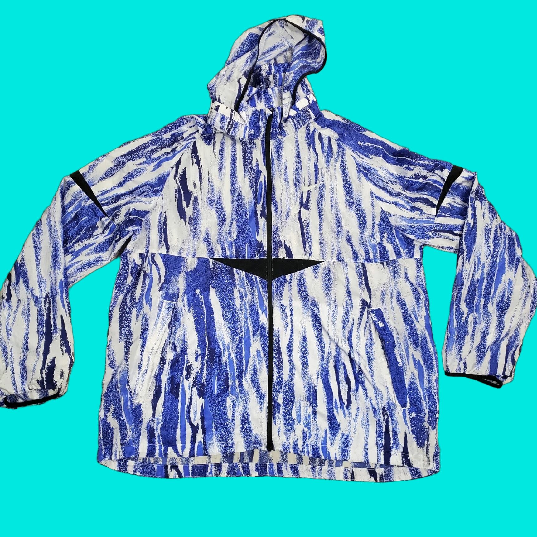 Nike Nike Jacket Mens Large Blue White Windrunner Water Repellent Wild PRDA1161 057 Size US L / EU 52-54 / 3 - 1 Thumbnail