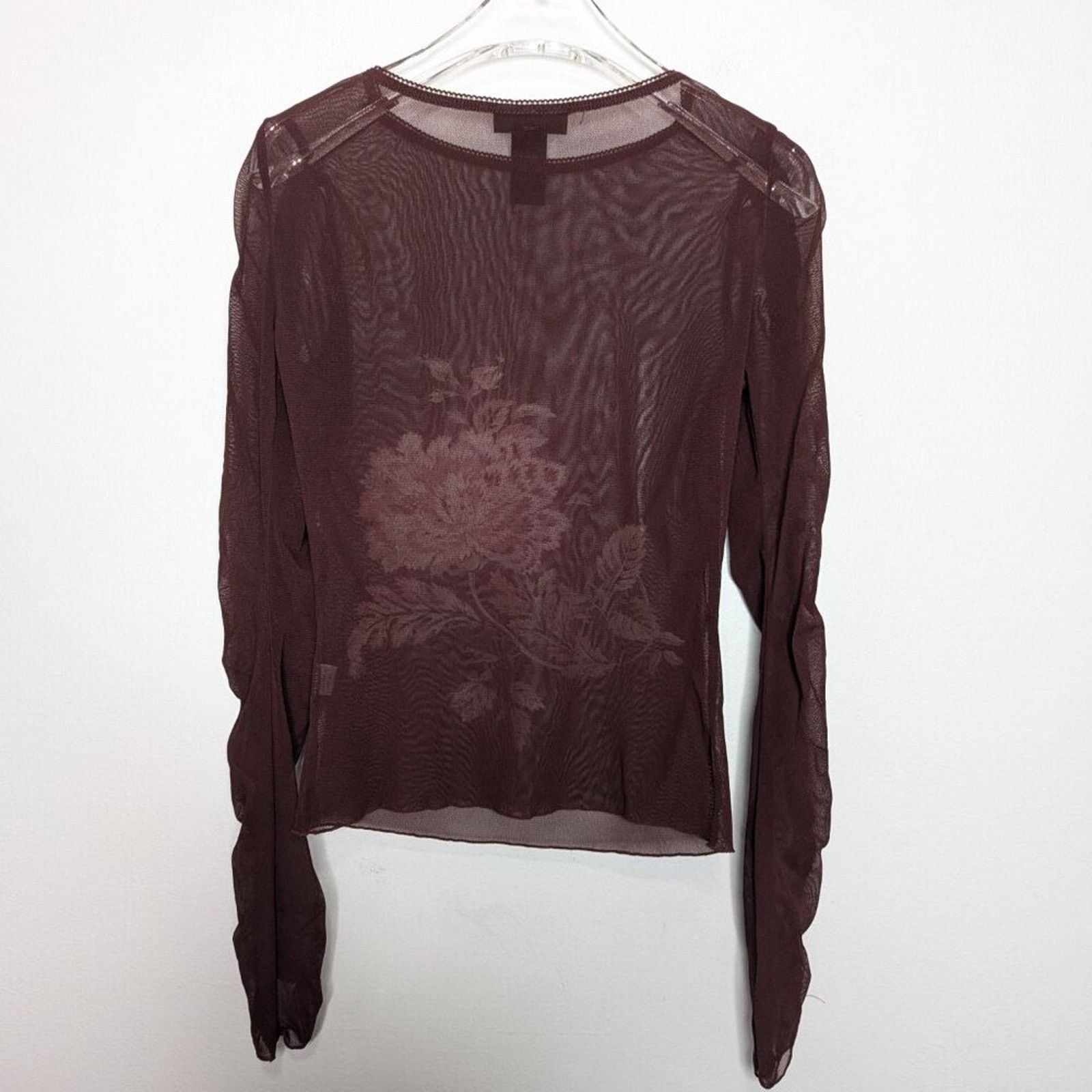 Vintage The Limited Vintage Sheer Mesh Long Sleeve Floral Print Top Size XS / US 0-2 / IT 36-38 - 2 Thumbnail