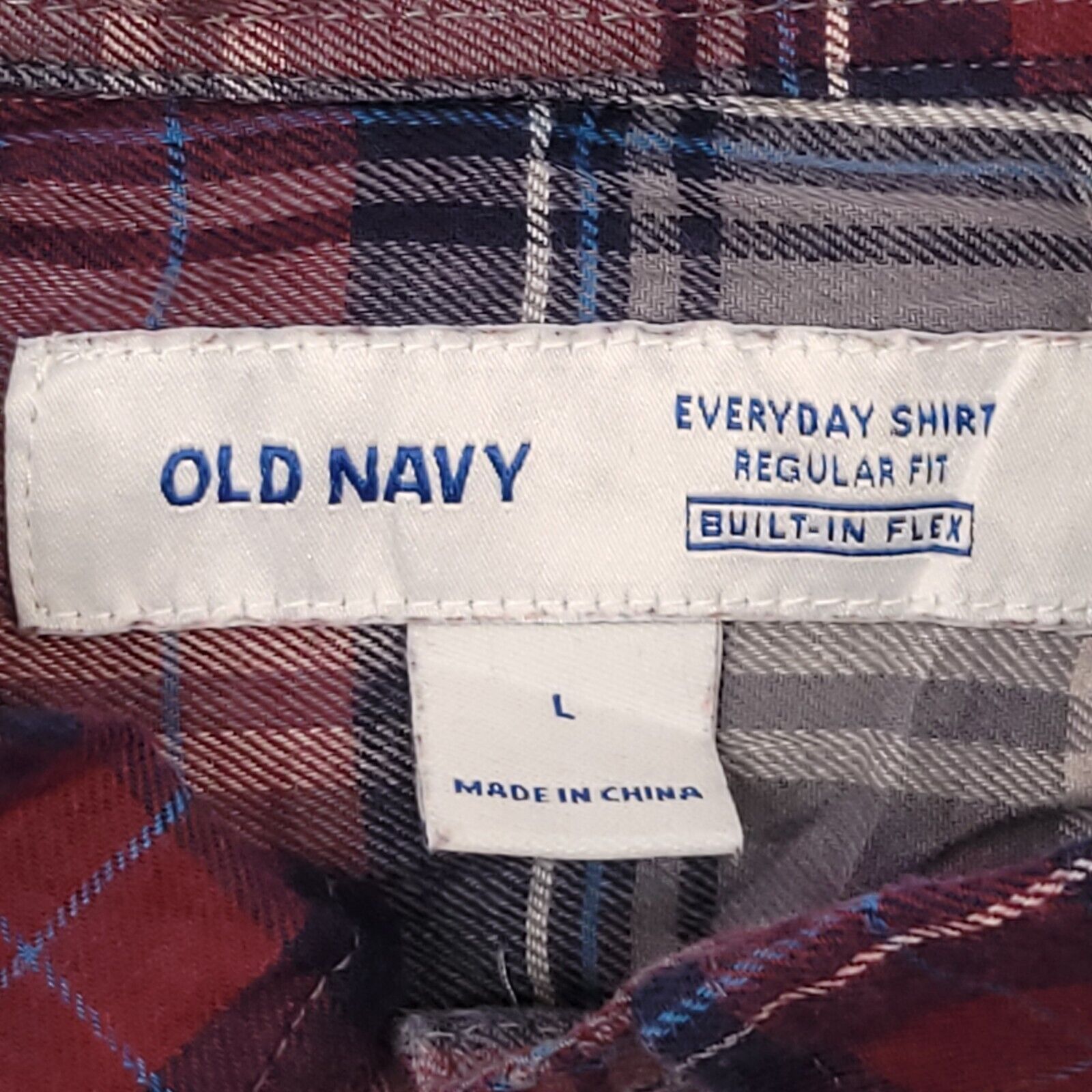 Old Navy Old Navy Tartan Flannel Shirt Mens Size Large Gray Blue Red Size US L / EU 52-54 / 3 - 3 Thumbnail