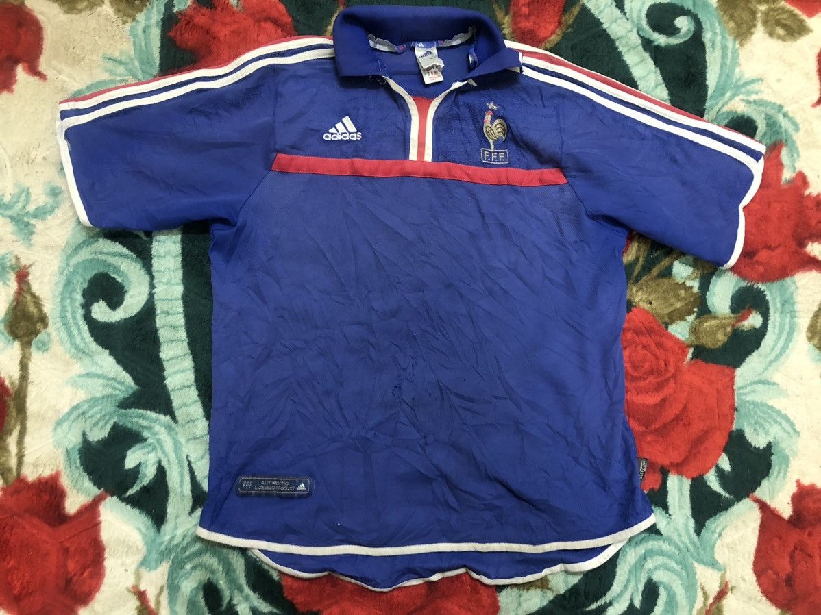 Adidas HOME FRANCE JERSEY ZIDANE NO 10 SIZE L 1999-2002 Size US L / EU 52-54 / 3 - 1 Thumbnail