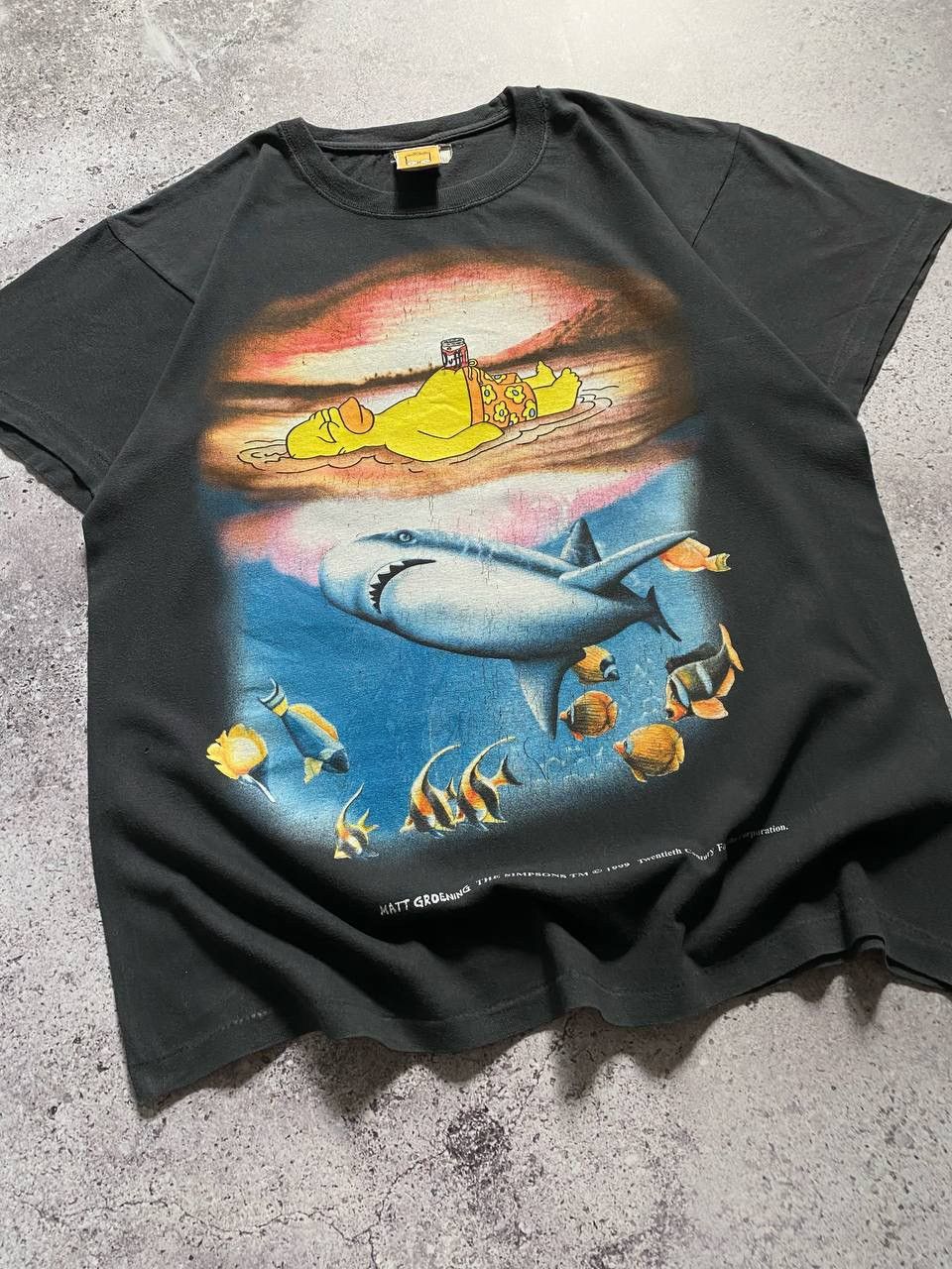 The Simpsons × Vintage VINTAGE 1999 THE SIMPSONS HOMER SHARK MOVIE T SHIRT RARE Size US M / EU 48-50 / 2 - 3 Thumbnail