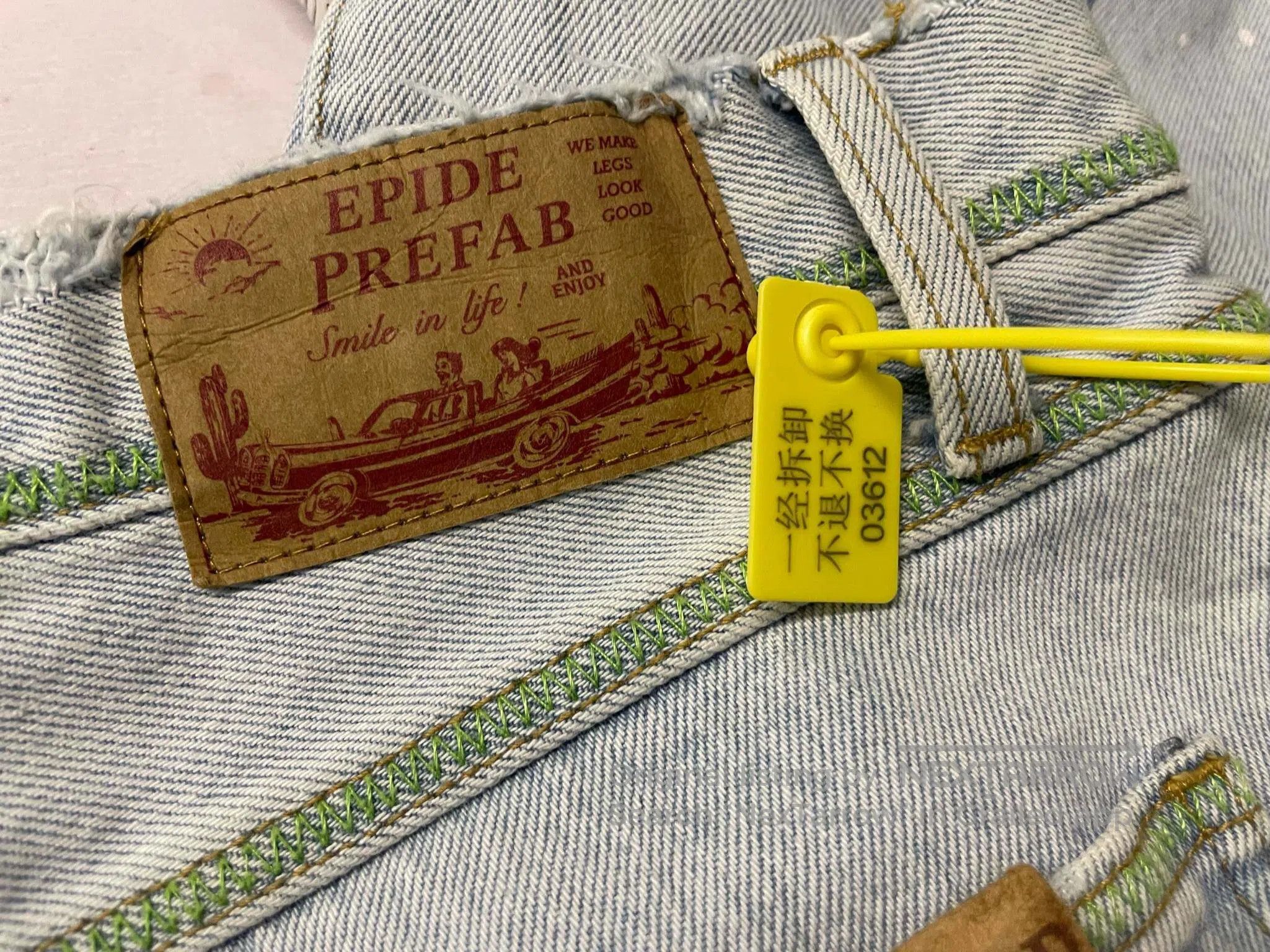 Other Epide Prefab Green External Stitching Destroyed Patch Ink Size US 36 / EU 52 - 6 Thumbnail
