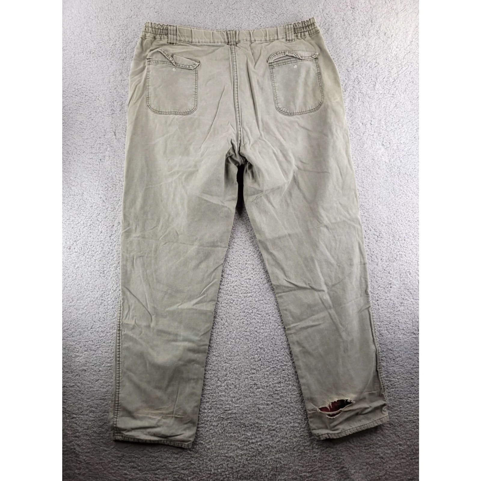 Vintage VINTAGE LL Bean Pants Men's 40x33 Green Flannel Lined Straight Fit Made in USA Size US 40 / EU 56 - 5 Thumbnail
