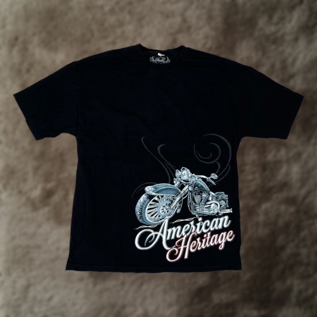 Vintage American Heritage T-Shirt XL Black Biker Motorcycle Eagle “The Night Riders” 90s USA Men Size US XL / EU 56 / 4 - 1 Thumbnail