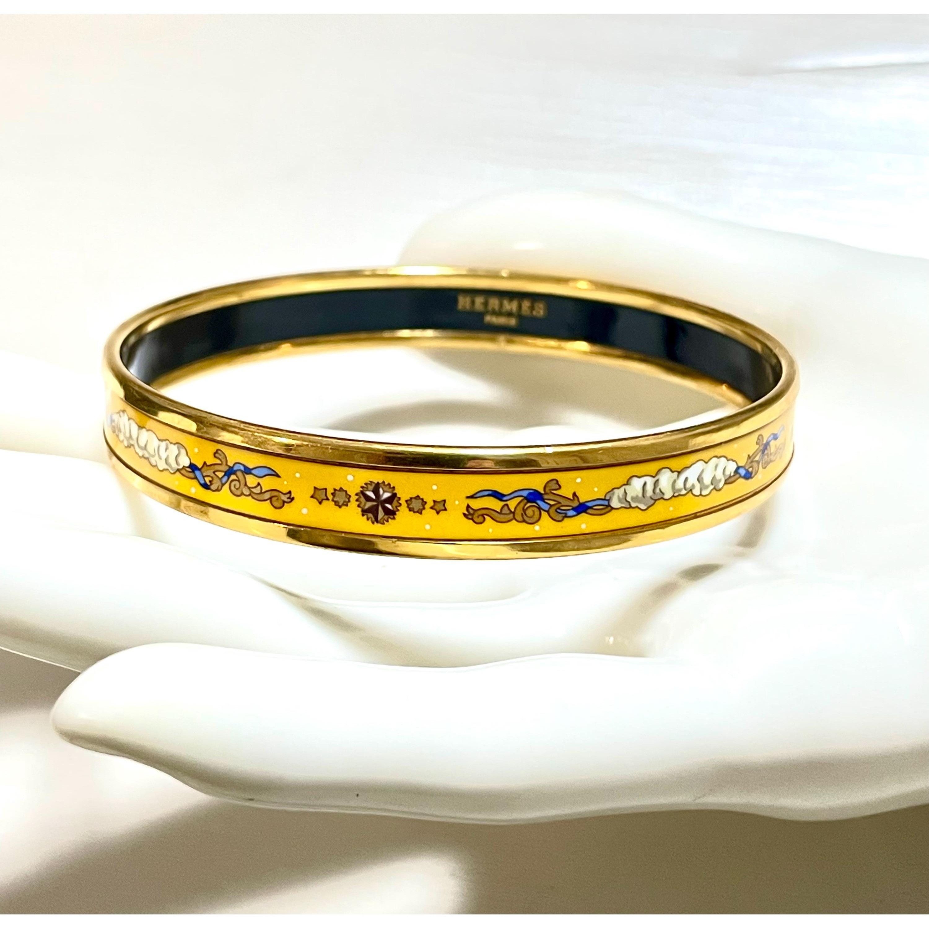 Hermes Vintage Hermes yellow cloisonne enamel bangle with star Size ONE SIZE - 3 Thumbnail