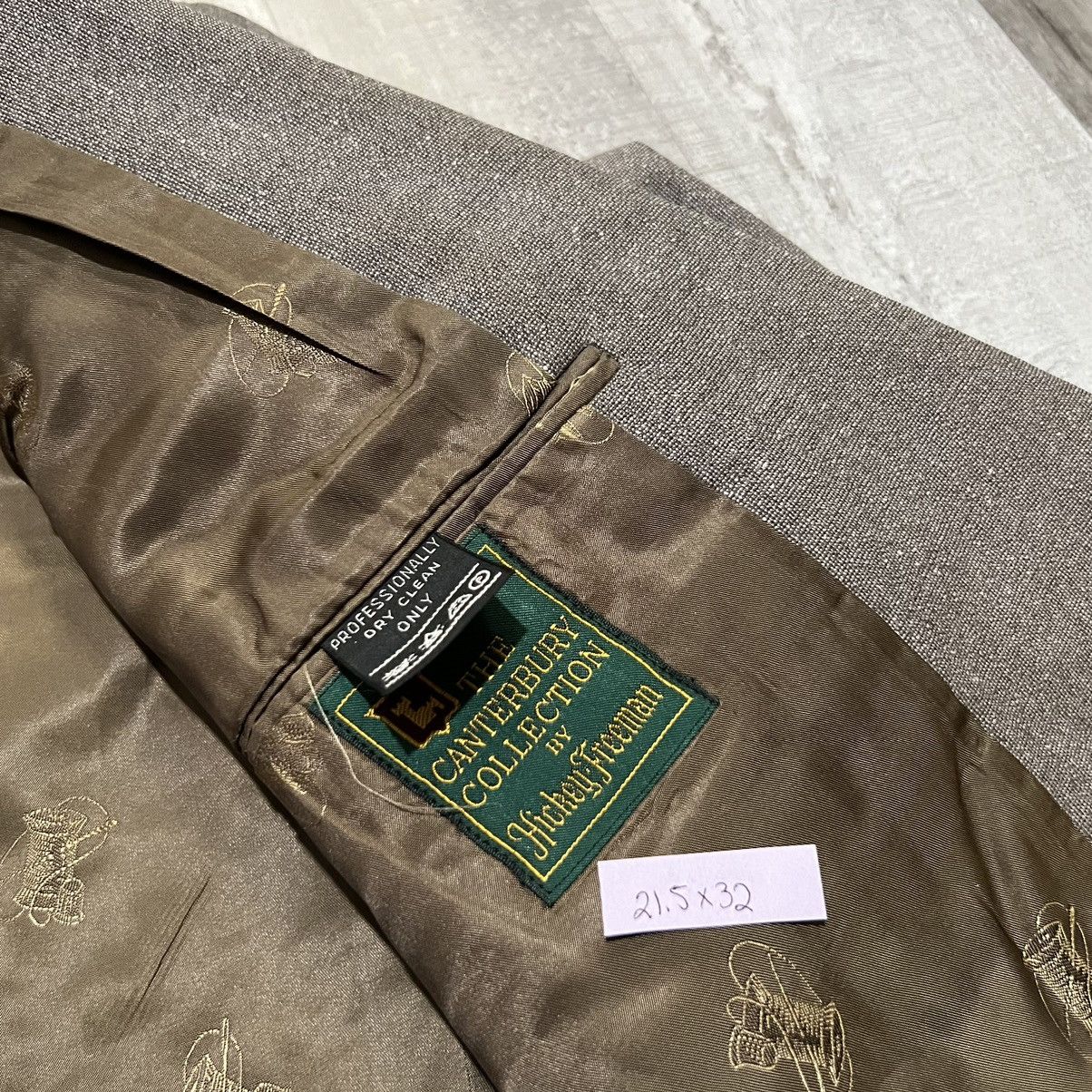 Hickey Freeman × Vintage VTG Hickey Freeman Canterbury Collection Grey Sport Coat Size 42R - 4 Thumbnail