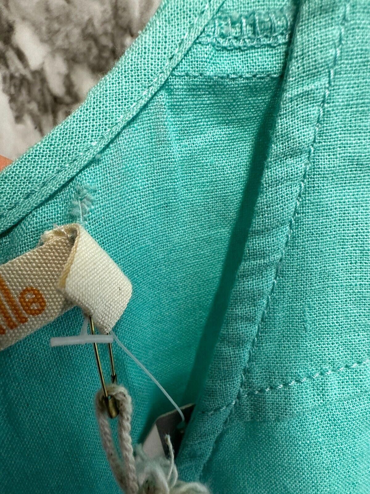 Tultex Tulle Aqua linen Blend sleeveless Midi pockets Dress Size S Size S / US 4 / IT 40 - 9 Thumbnail