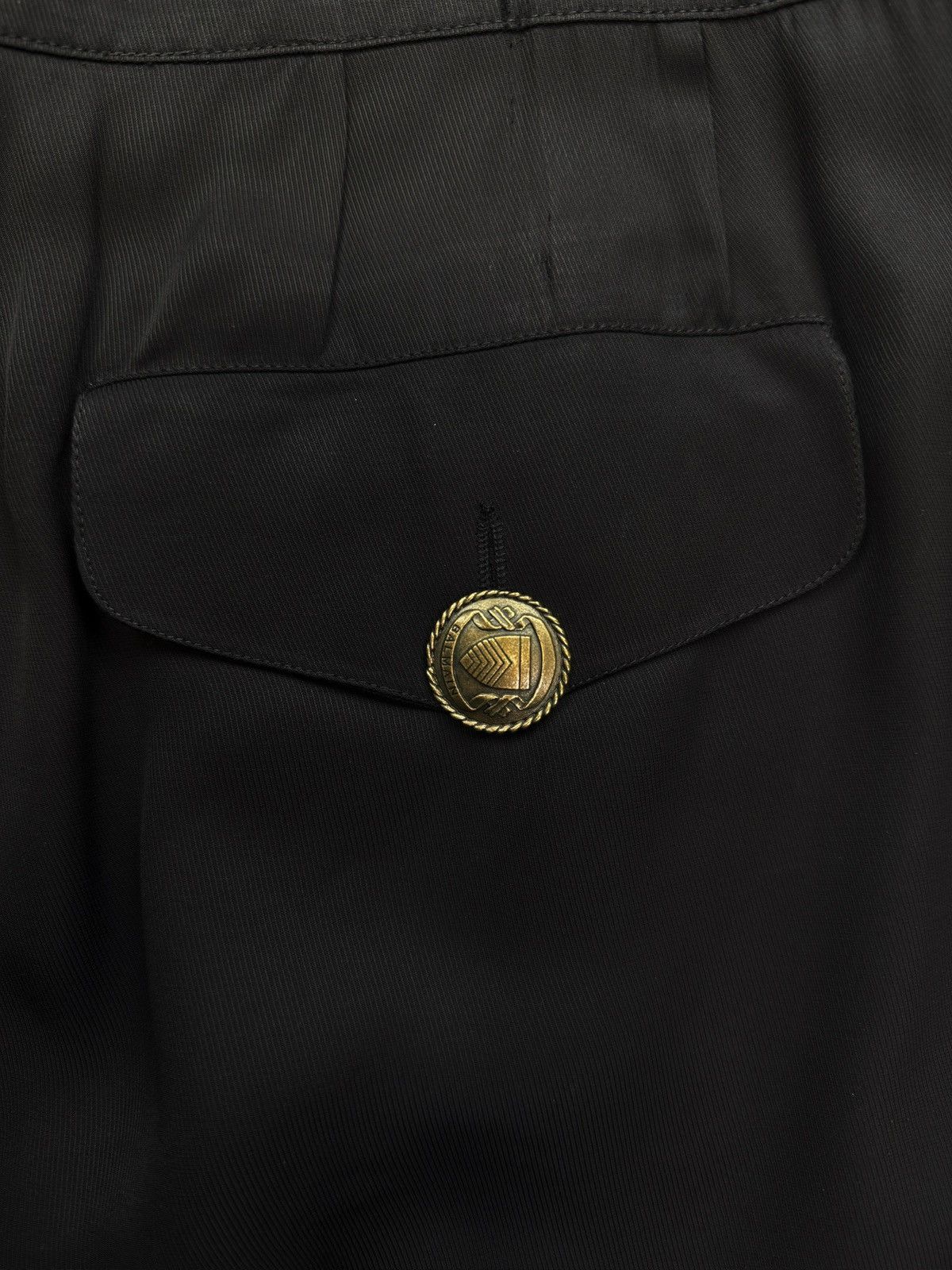 Balmain Balmain Belted ‘Coin’ Button Black Pleated Skirt Size 33" - 4 Thumbnail