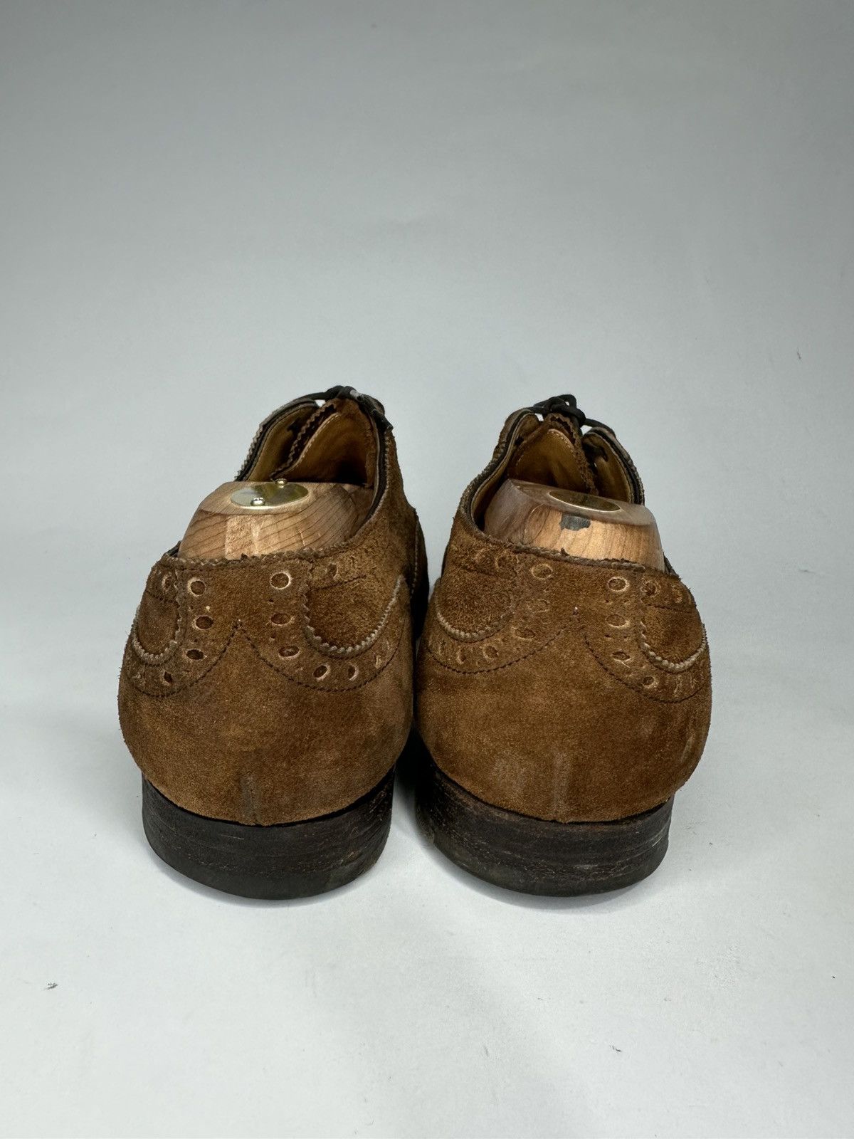 Edward Green Edward Green Brown Suede Oxford Brogue Lace Up Loafers Size US 7 / EU 40 - 4 Thumbnail