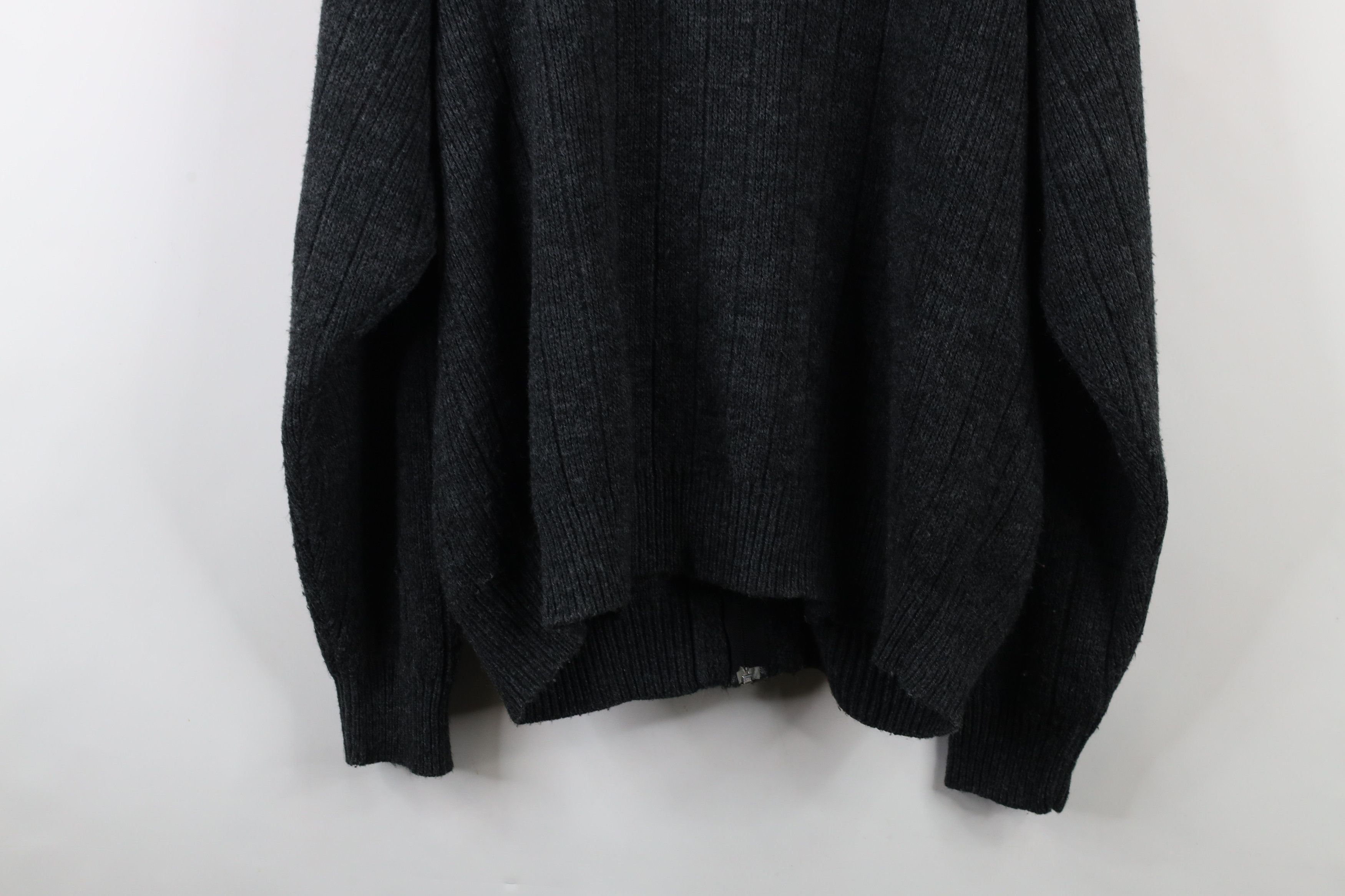 Vintage Vintage 90s Streetwear Ribbed Knit Full Zip Cardigan Sweater Size US XL / EU 56 / 4 - 9 Thumbnail