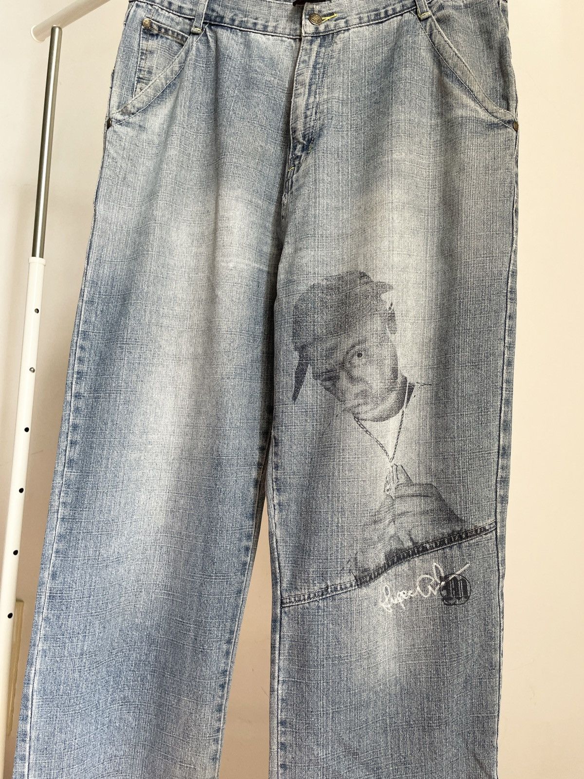 Makaveli VINTAGE 💧 Makaveli Y2K Vintage 2pac Rap Printed Denim Jeans Size US 38 / EU 54 - 3 Thumbnail