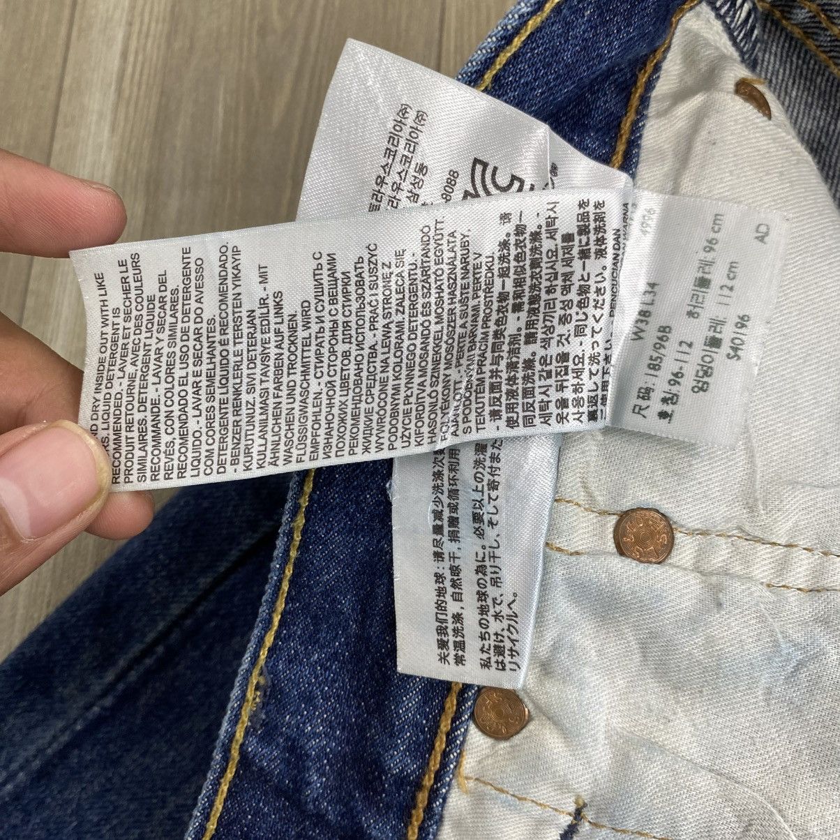 Levi's Vintage Clothing 2000s Vintage Levis 501 Painted 38x34 Blue Jeans Size US 38 / EU 54 - 13 Thumbnail