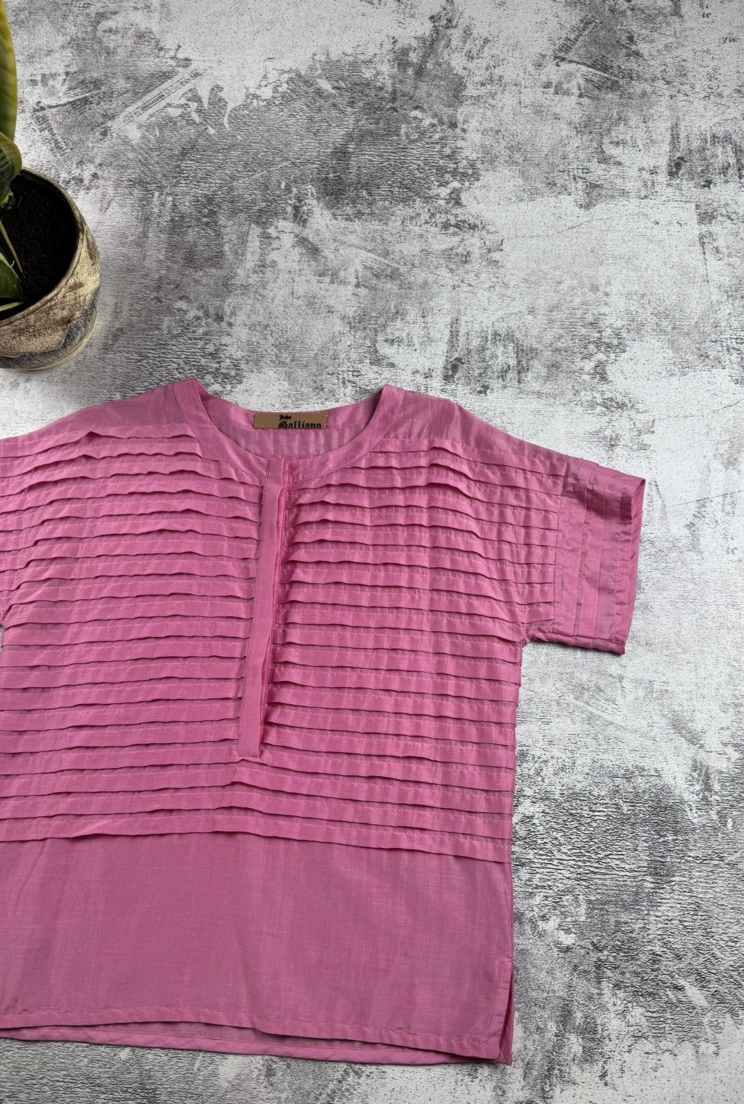 John Galliano John Galliano Rose Silk Striped Y2K Dress Shirt Blouse Top Size L / US 10 / IT 46 - 3 Thumbnail