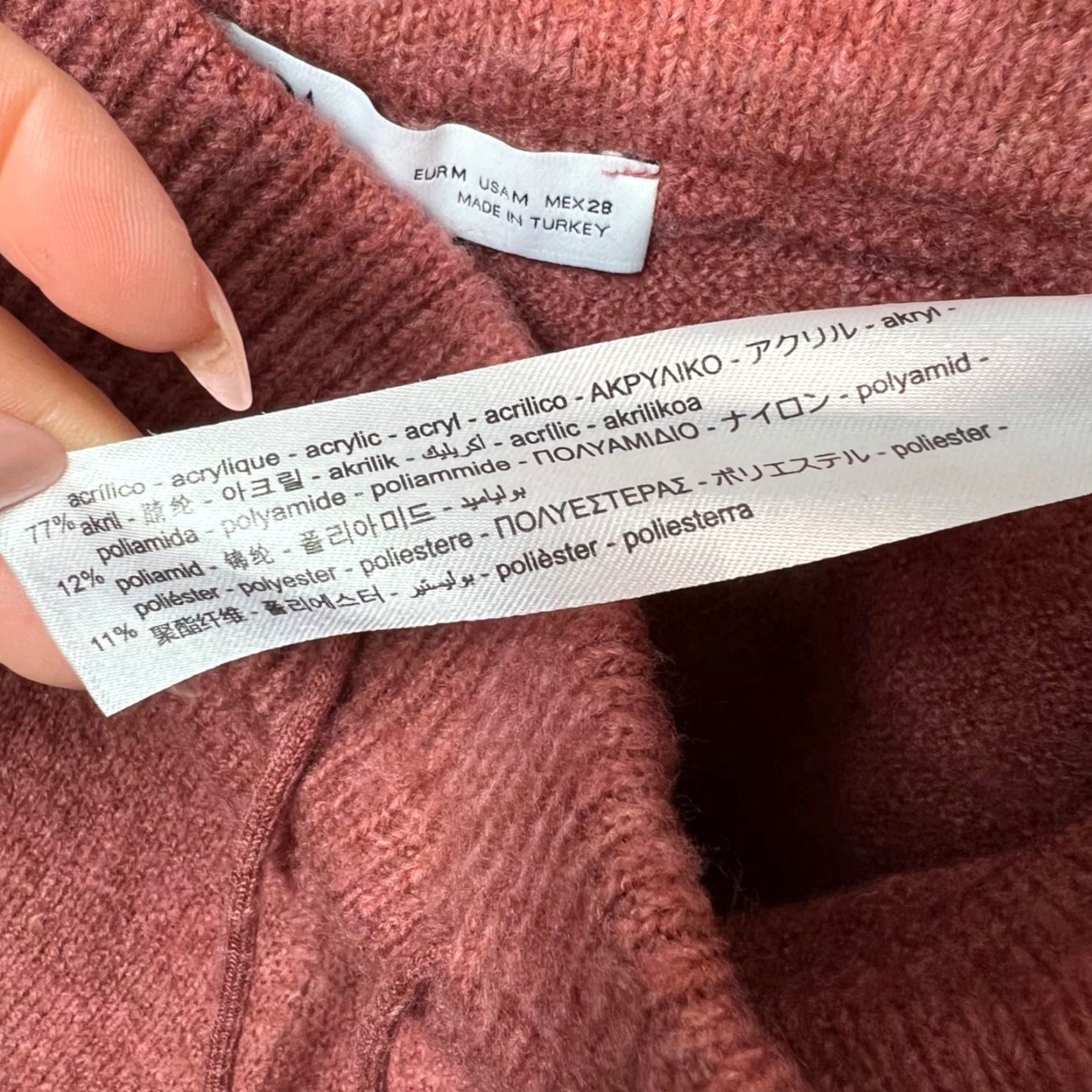Zara Zara Womens Medium Red Knit Jogger Knit Sweatpants Acrylic Blend Pants Womens M Red Jogger knit Size 32" / US 10 / IT 46 - 4 Thumbnail